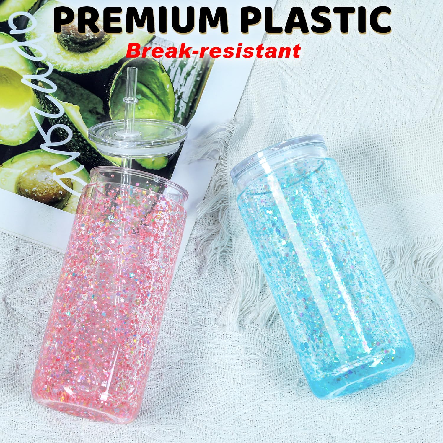 Amazon.com | Maucircol 20 Oz Plastic Snowglobe Tumbler, 8 Pack Pre-Drilled  Double Wall Acrylic Snow Globe Cup, Plastic Clear Cup for Snowglobe, with  Clear Lid: Tumblers & Water Glasses