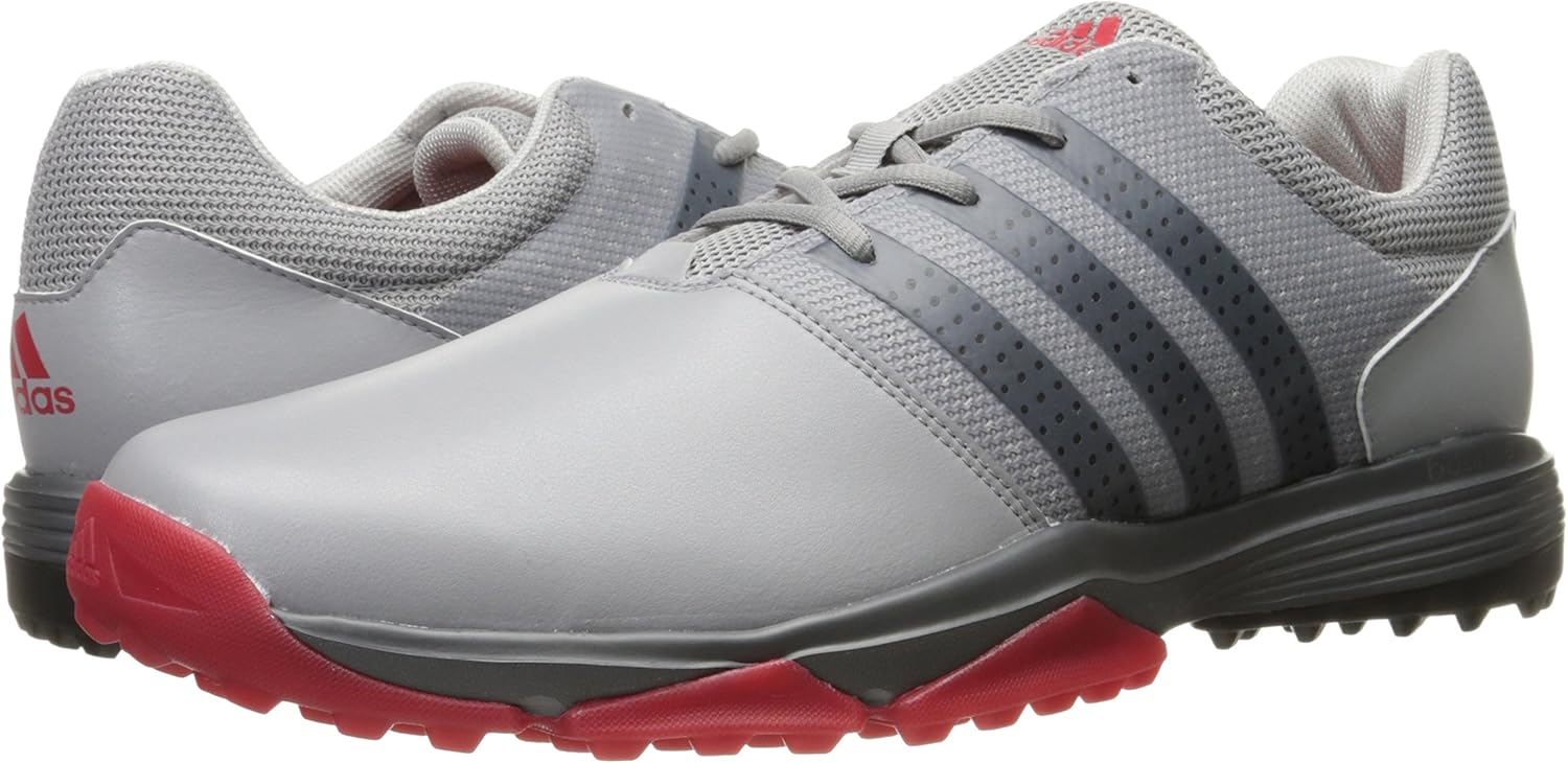 adidas Men's 360 Traxion WD Golf Shoe 8.5 Light Onix/Core Black/Scarlet