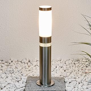 Lampada da esterni 'Binka' (Moderno) colore Grigio, in Acciaio Inox (1 luce, E27) di Lindby | lampioncino, paletto luminoso, lampada da viale, lampione