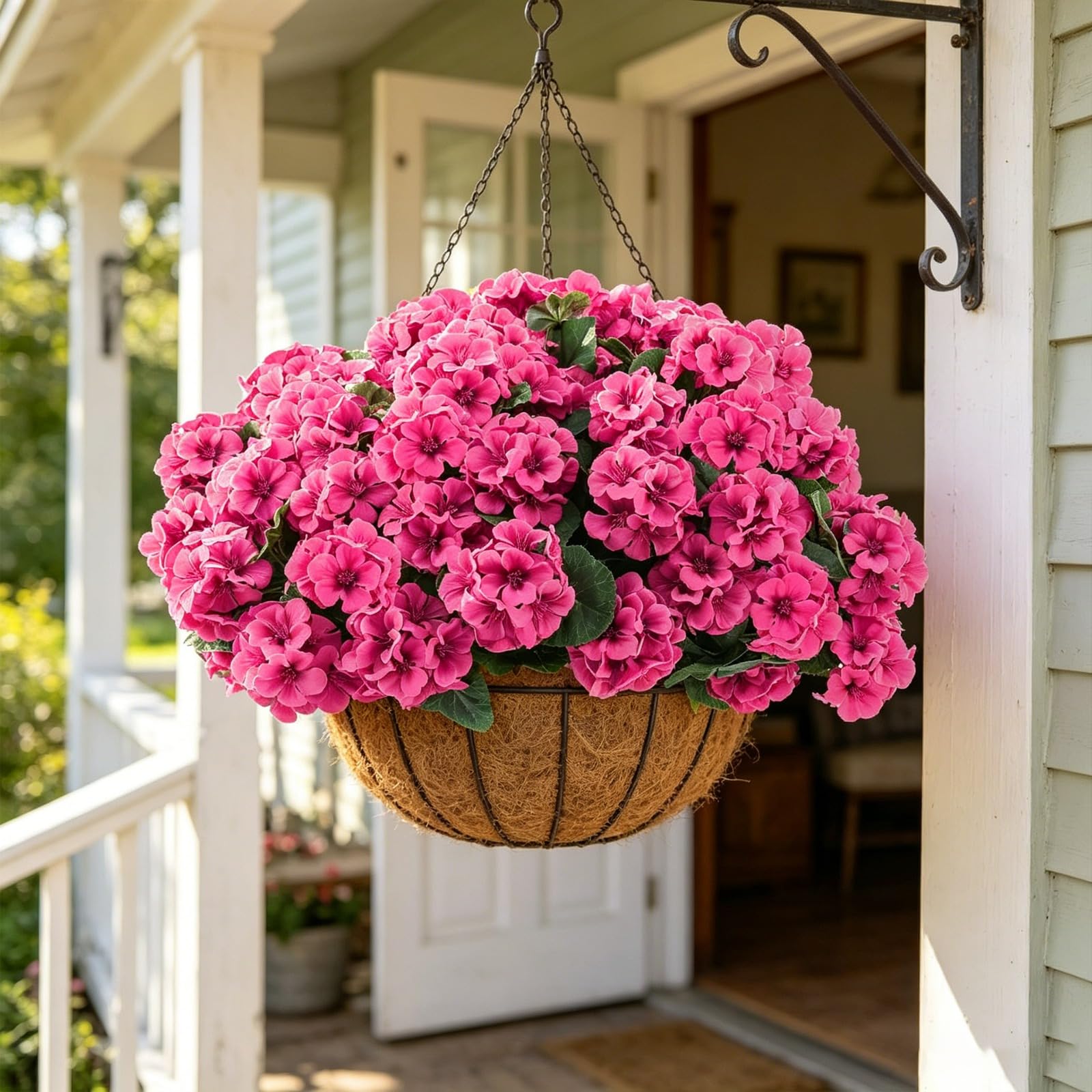JHUAJISFC 4 Pack Begonias Artificial Flowers for Outdoors, Lifelike Fake Flowers Bundles for Home Decor, Indoor Outdoor Wedding Vase Arrangement