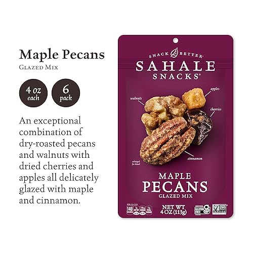 Miniatura 4 de Sahale Snacks - Mezcla glaseada de pacanas de arce, 4 onzas (paquete de 6)