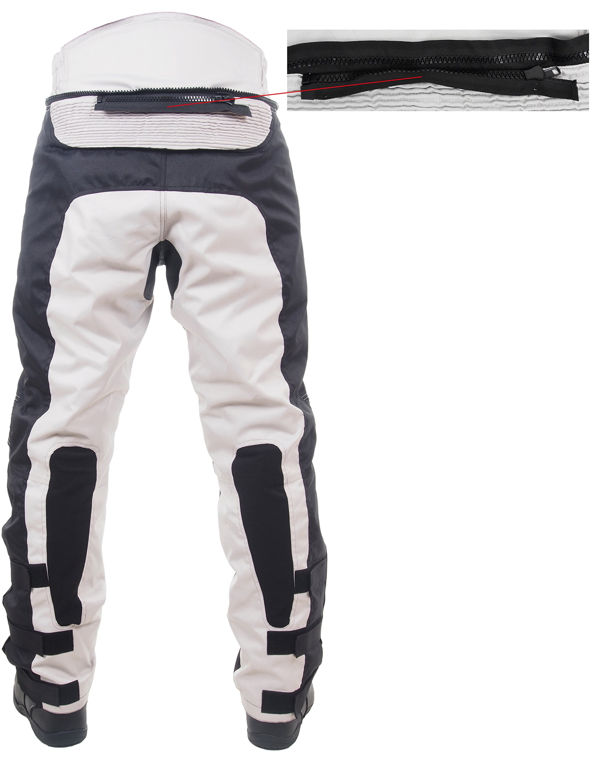 Roleff Helle Motorradhose für Sommer und Winter | XS-7XL | in Schwarz, Grau mit Protektoren, Belüftungssystem und herausnehmbarem Thermofutter für Motorradfahrer, Herren, Unisex