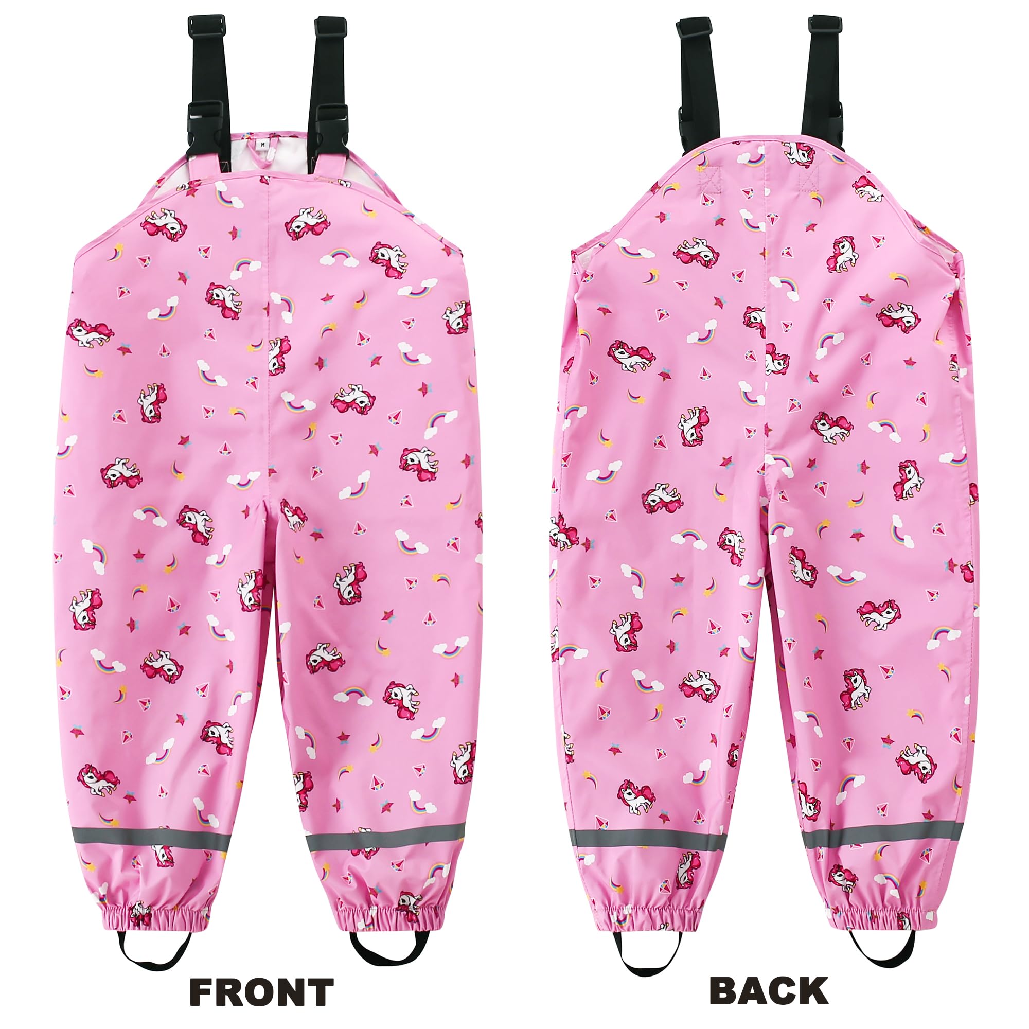 Pantalon Imperméable Enfant Pantalon de Pluie, Filles Salopette de Pluie Garçons Combinaison de Pluie Réutilisable Vêtements de Pluie