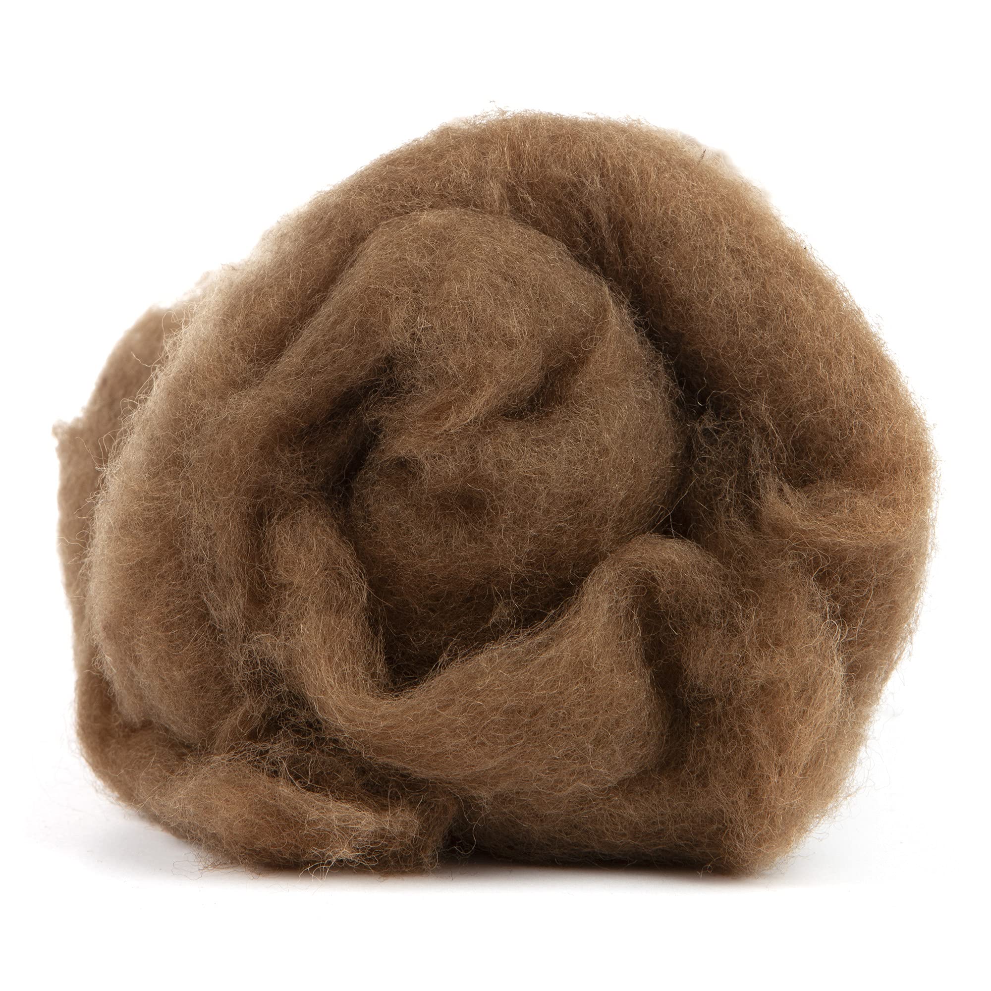 Maori Wool Carded Batting for Needle Felting, 3.5 oz, Walnut Brown