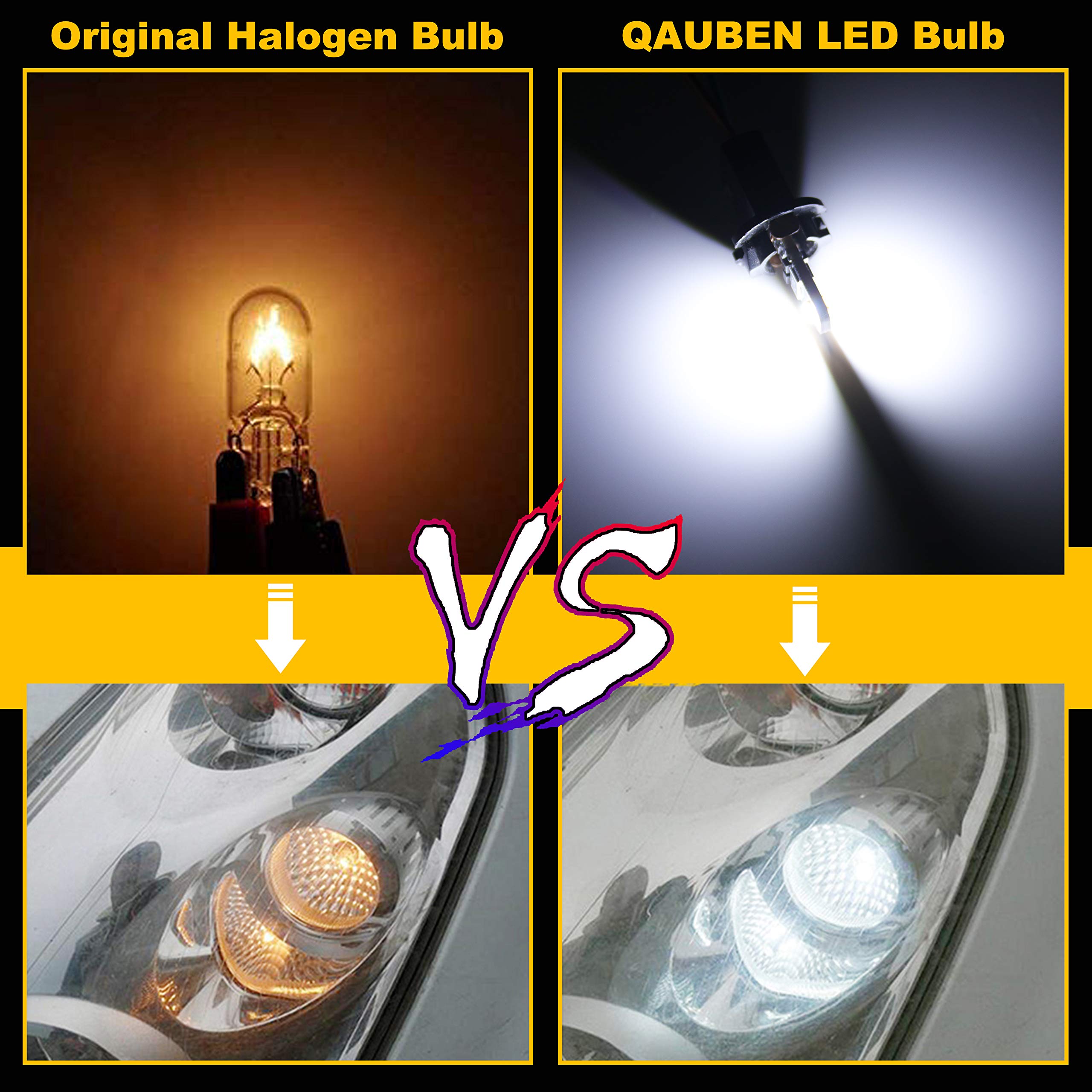 Żarówka LED CanBus T10 194 2835 Chipsety 168 175 2825 W5W Oświetlenie tablicy rejestracyjnej Wnętrze samochodu Mapa Dome Światło boczne 6000K Biały 2.6W 12V (opakowanie 10 sztuk)