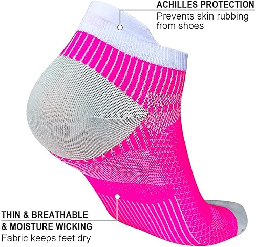 Miniatura 5 de PAPLUS Calcetines de compresión de tobillo para hombres y mujeres, 246 pares, calcetines de compresión de corte bajo con soporte para el tobillo