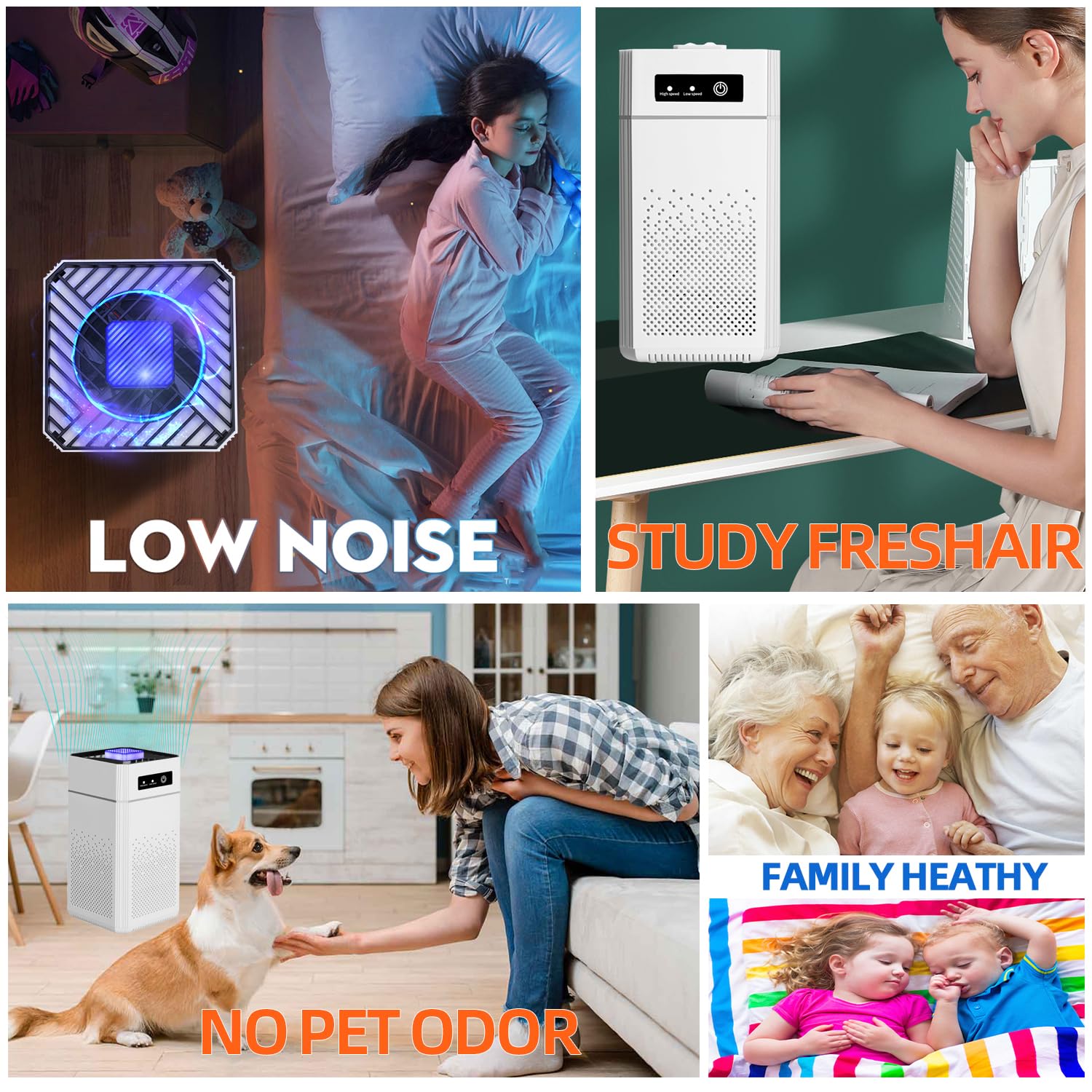 Air Purifiers for Bedroom, HEPA Air Purifier with Aromatherapy Function, for Pets, Pollen, Hair Dander, 20dB, Air Cleaner for Office, Living Room/Kitchen 4