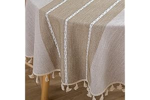 ColorBird Farmhouse Tablecloth for Round Kitchen Tables