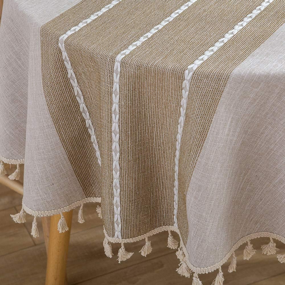 Amazon.com: Cotton Linen Tablecloth Grey Arrow Round Table Cover for ...