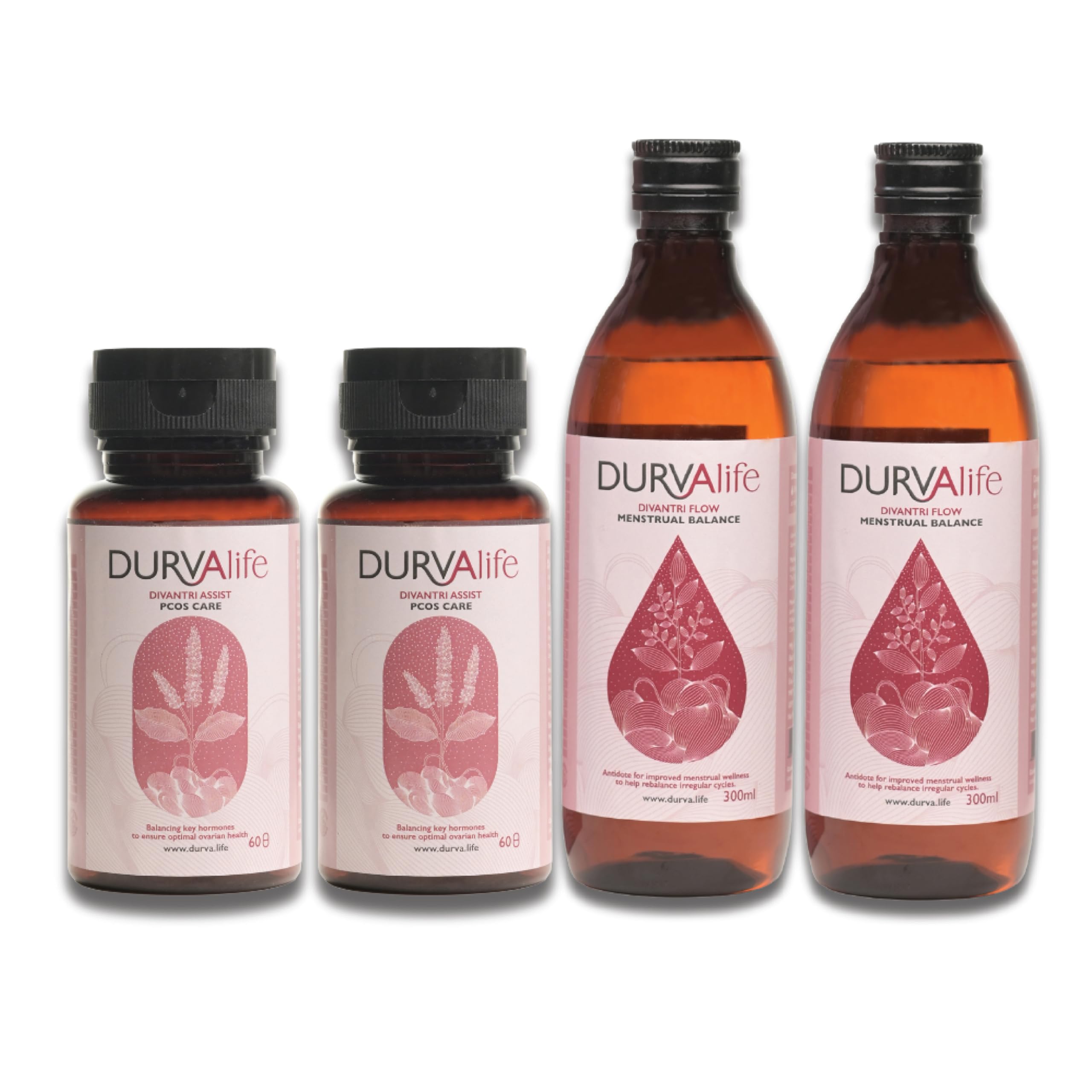 Divantri Assist PCOS Supplement (60 capsules x 2) & Flow Herbal Syrup (300 ml x 2) | Ayurvedic Care for PCOS, PCOD, Irregular Periods & Hormonal Balance| For Acne, Cramps & Cycle Regulation-image-43