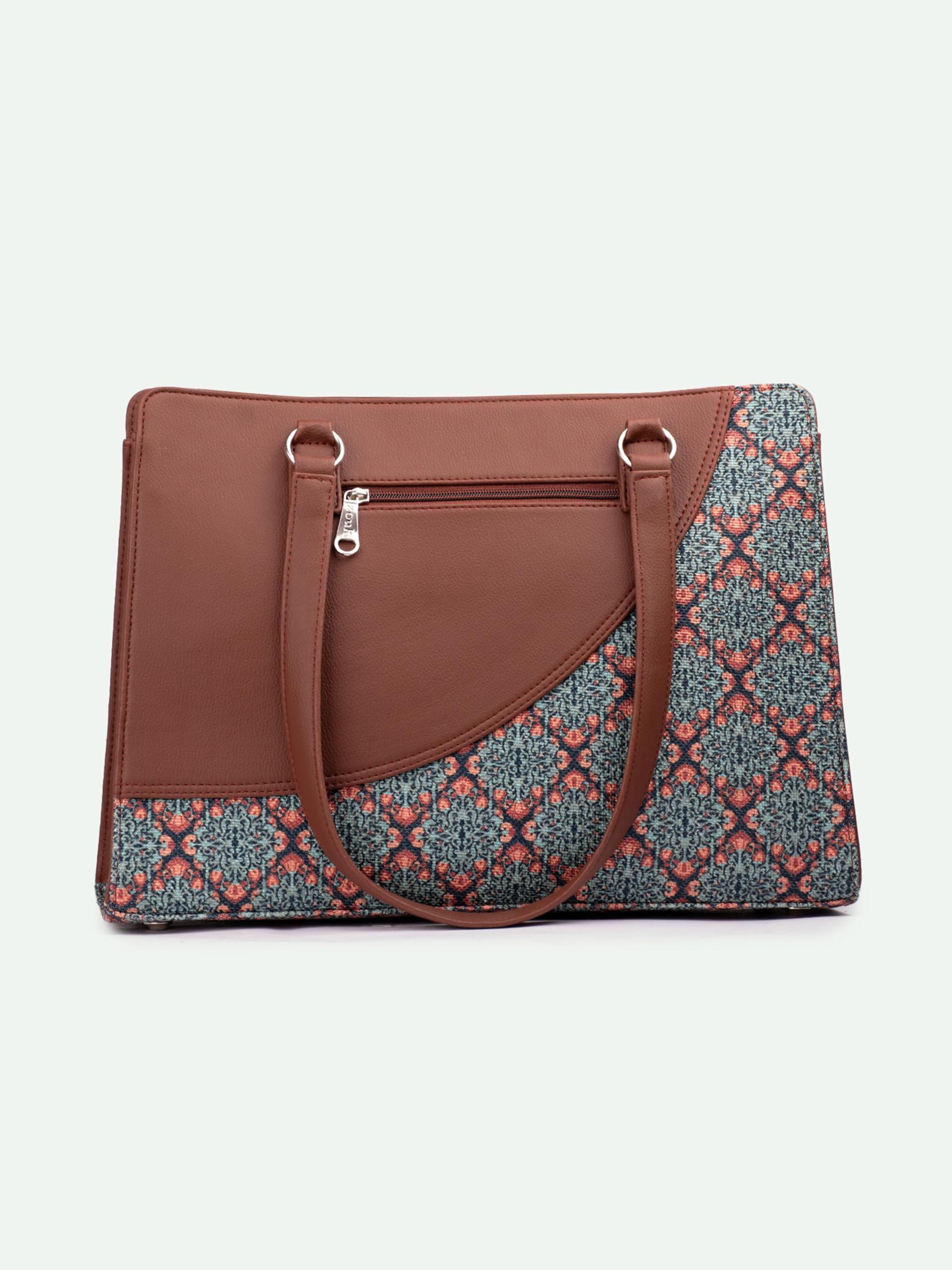 ZOUK Office Essential Bag | Jute | Vegan Leather Handcrafted Tote Bag With Double Handle Shoulder Strap | Kolkata Nouveau 4