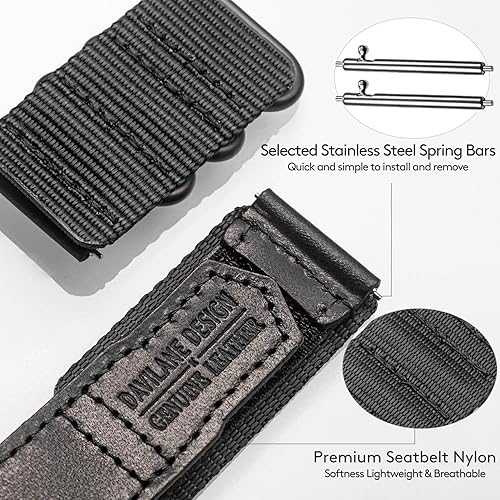 Miniatura 3 de Compatible con correas de reloj Samsung Galaxy, correa de reloj de nailon de liberación rápida de 0.787 pulgadas para Galaxy Watch 6 Classic de