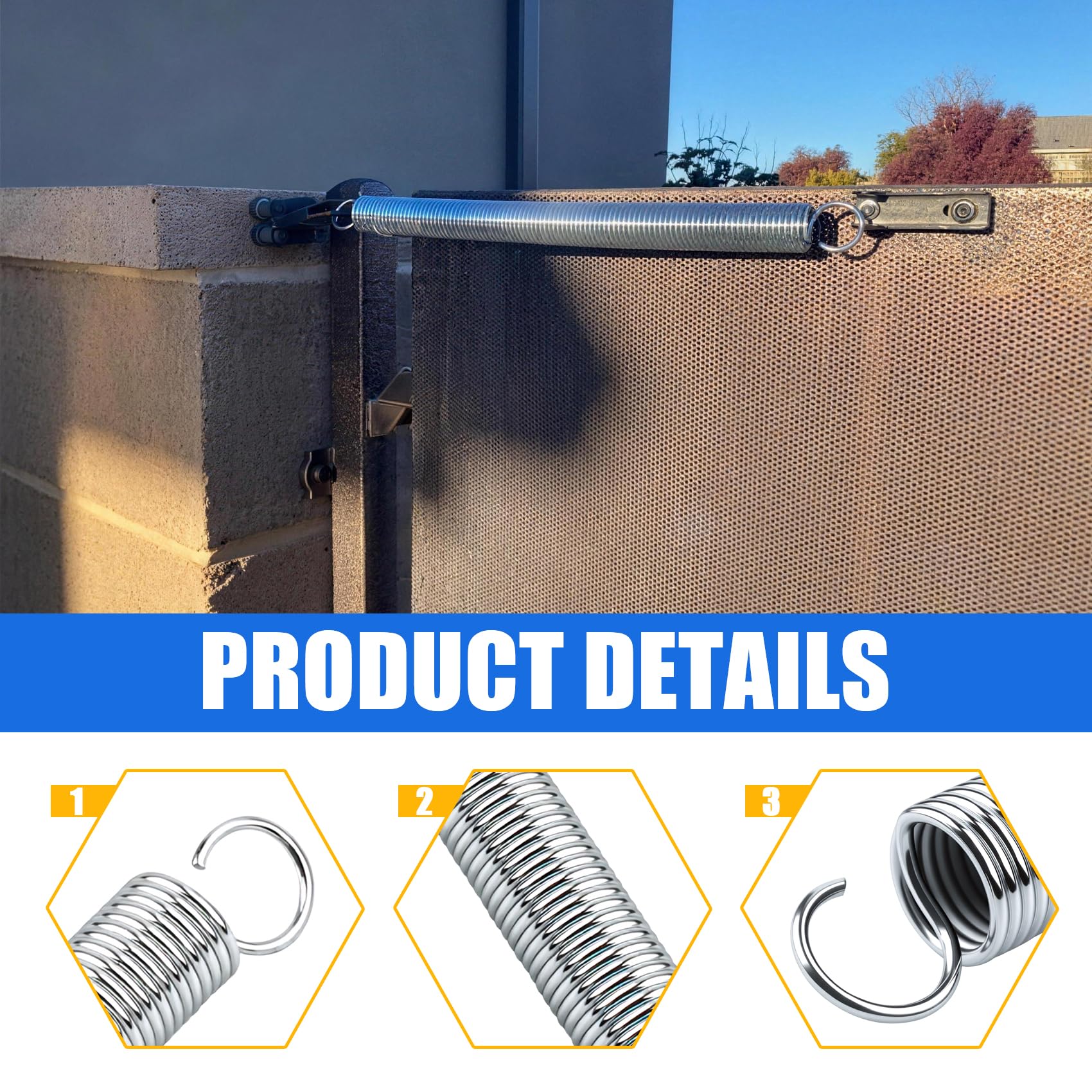 SP 9637 Lot de 2 ressorts d'extension, 2,5 cm de diamètre extérieur x 30,5 cm de long, diamètre du fil de 0,3 cm, charge maximale 16,1 kg, convient pour les ferme-porte/meubles, etc., boucle simple