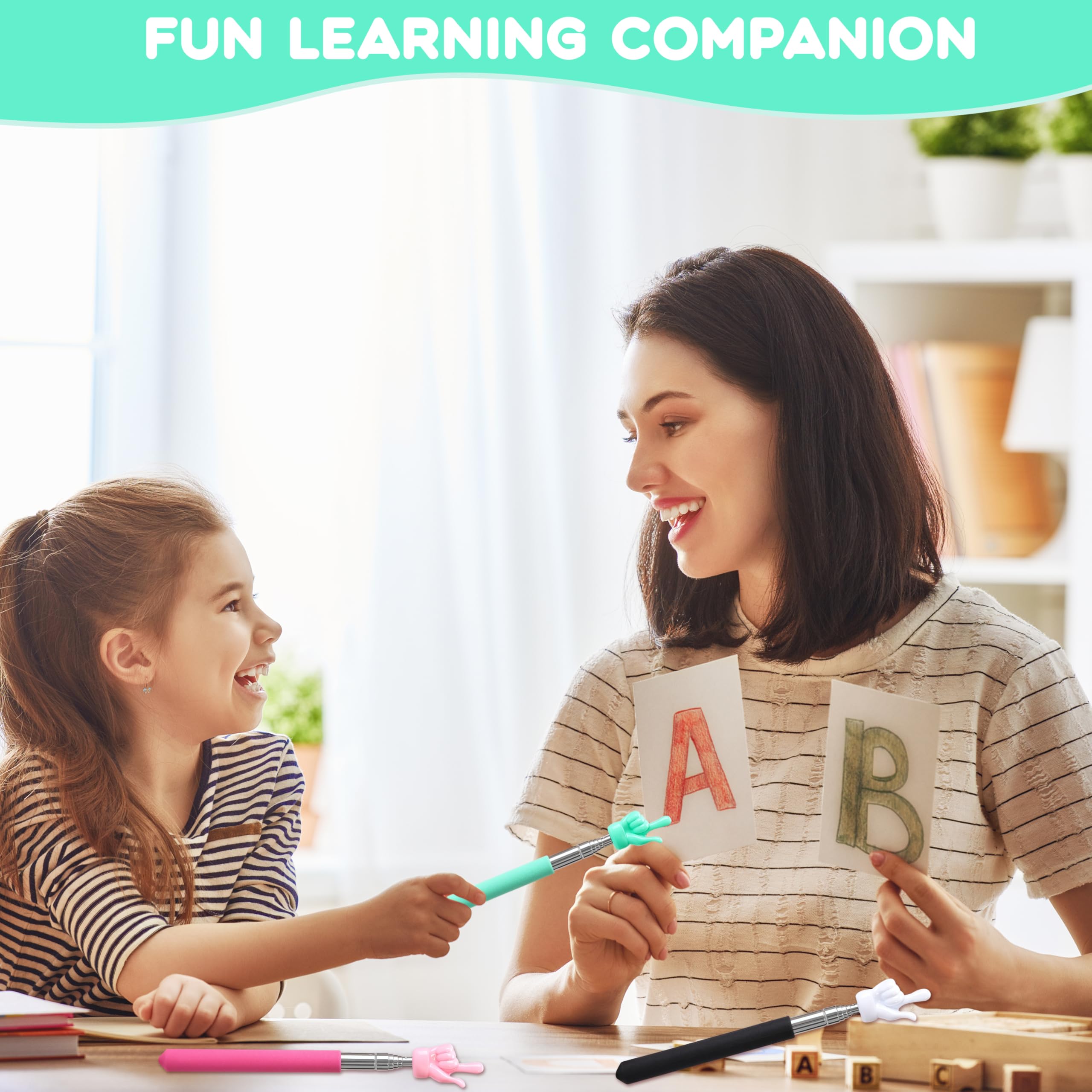 Pointeur Télescopique Rétractable 8 Pièces pour Enseignants Enfants Salle de Classe Conférences Démonstrations