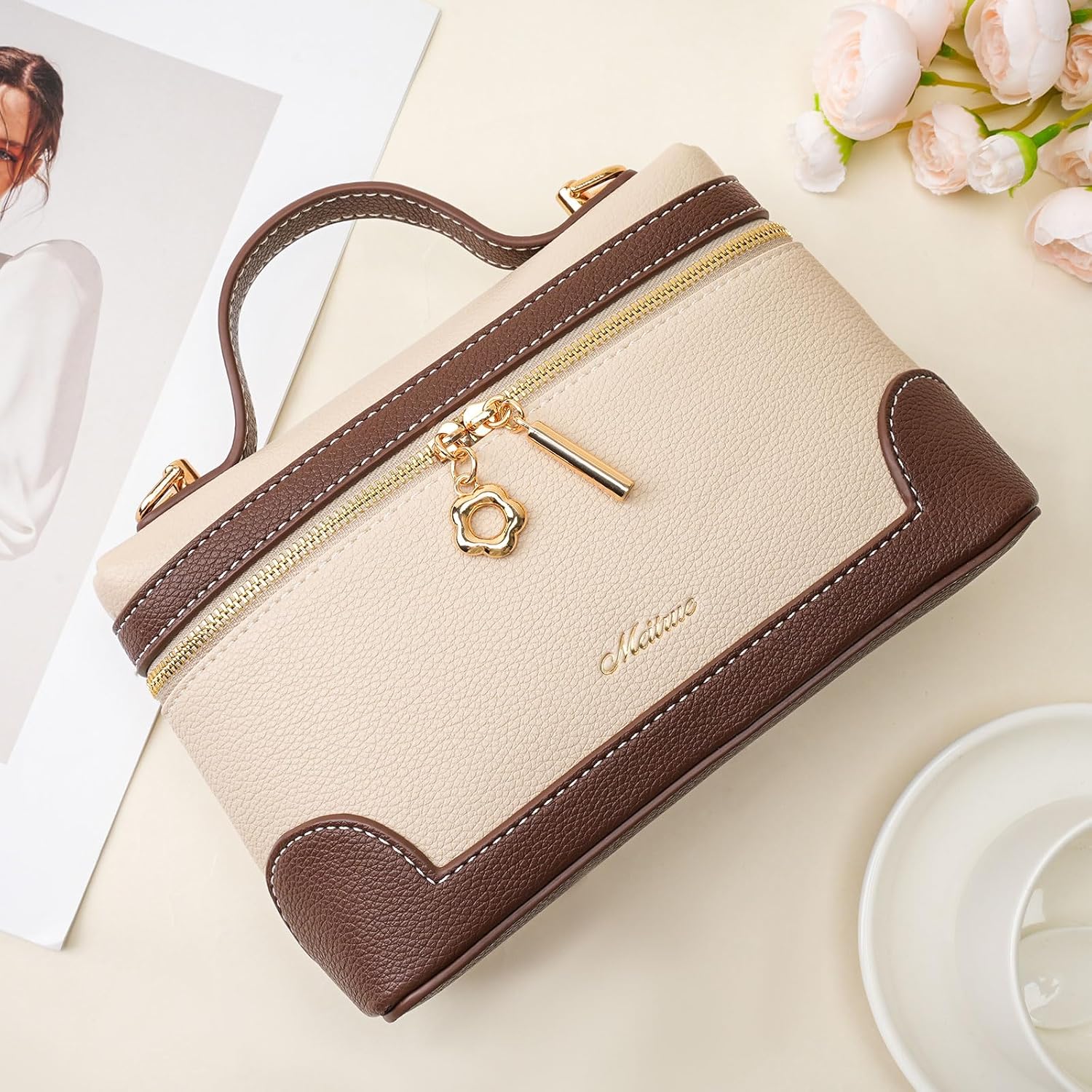 MEITRUE Crossbody Bag for Women Small Top-Handle Pouch Purse Designer Leather Shoulder Handbag Trendy - Image 3