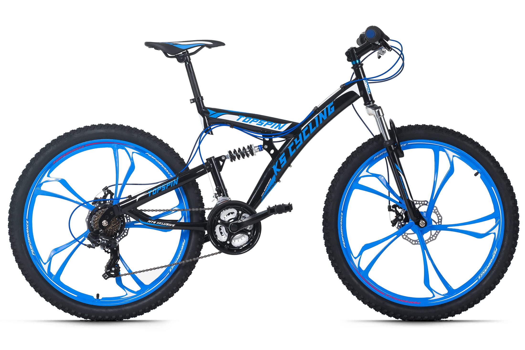 KS Cycling Mountain Bike Fully 26 Inch Topspin Black / Blue RH 46 cm Sports & Outdoors