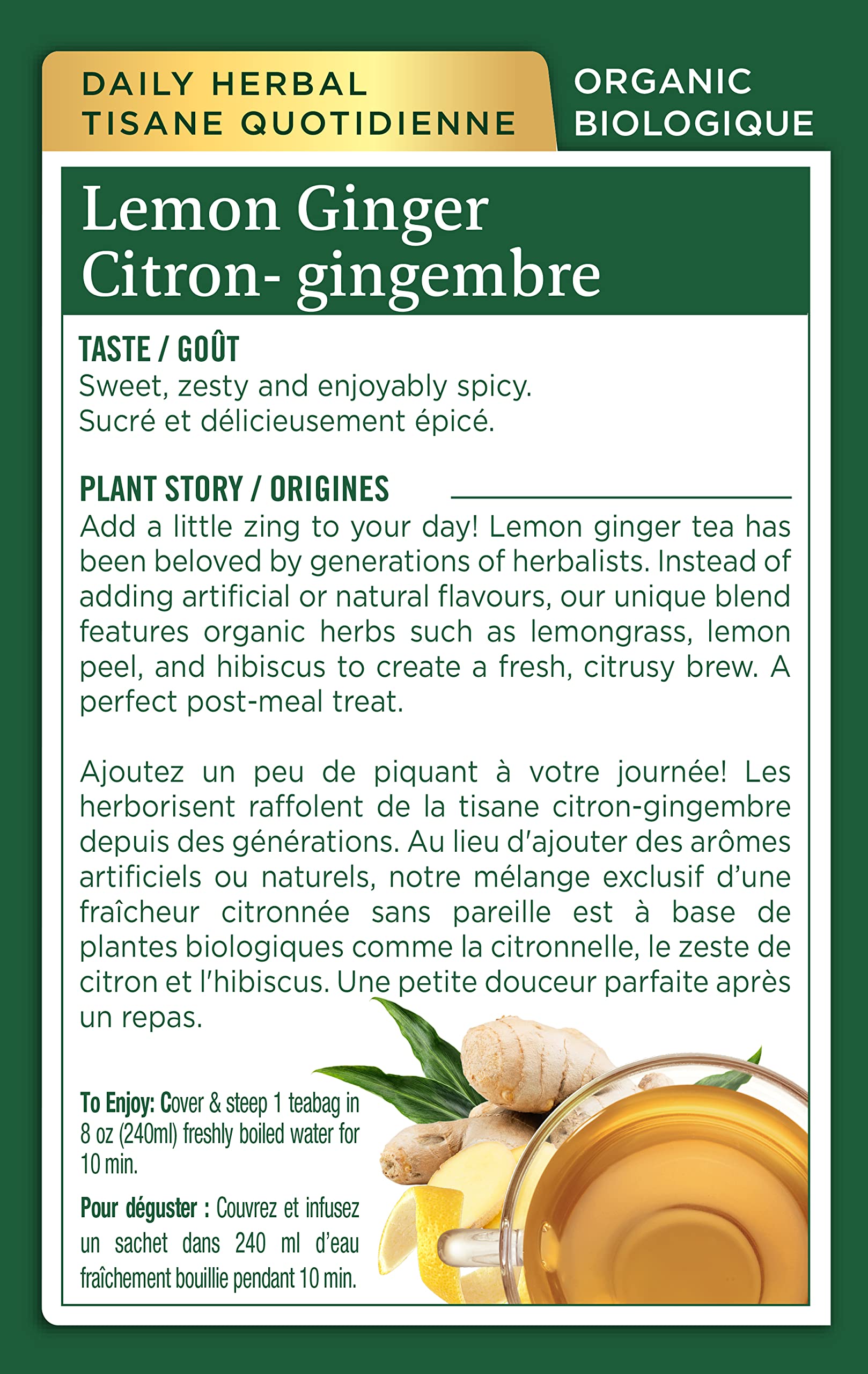 Traditional Medicinals Lemon Ginger Tea, 16 Count Tea Bags - 5