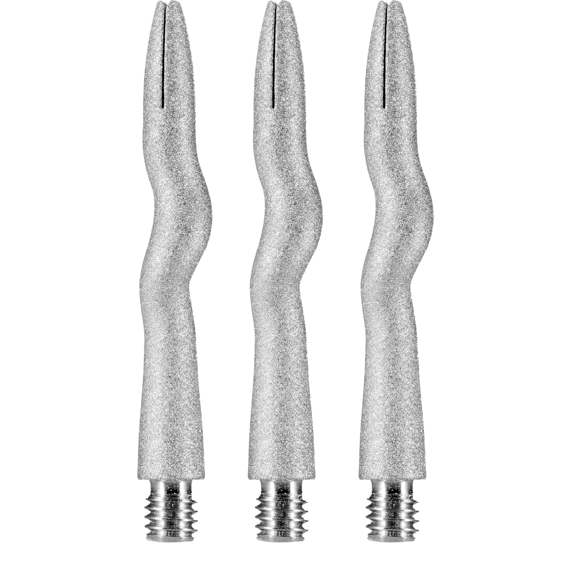 Caliburn Curly Shafts | Metal Dart Stems | Blasting Silver Finish | Durable Aluminium Dart Shafts for Precision and Balance | Multiple Colours and Lengths Available. (Silver, 41mm)