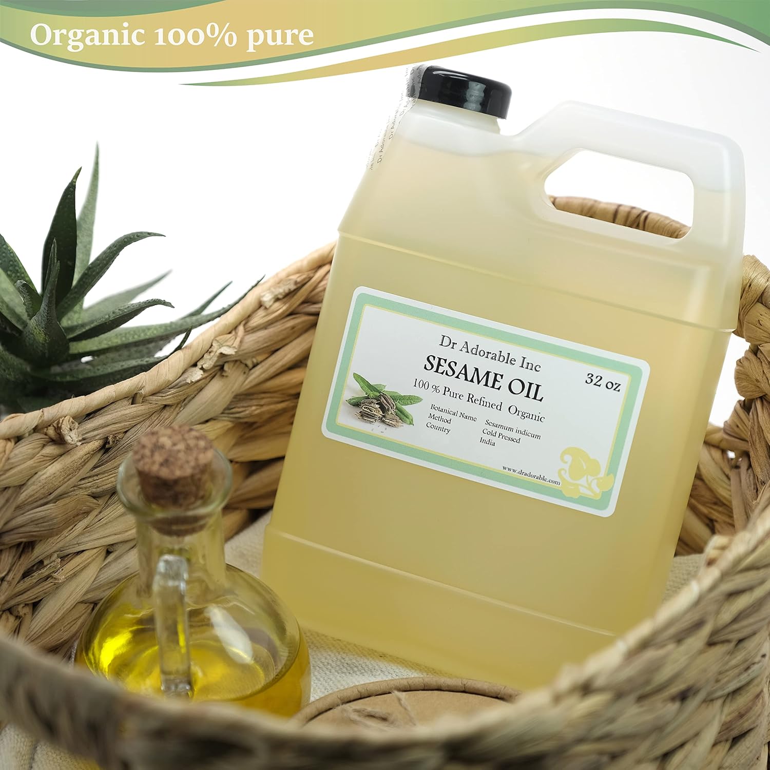 Dr Adorable - 32 oz - Sesame Seed Oil Refined - 100% Pure Natural Organic Cold Pressed - Image 2
