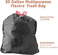 Vista 3 de Yaxa Basics Flextra - Bolsas de basura multiusos con cordón, 30 galones, 50