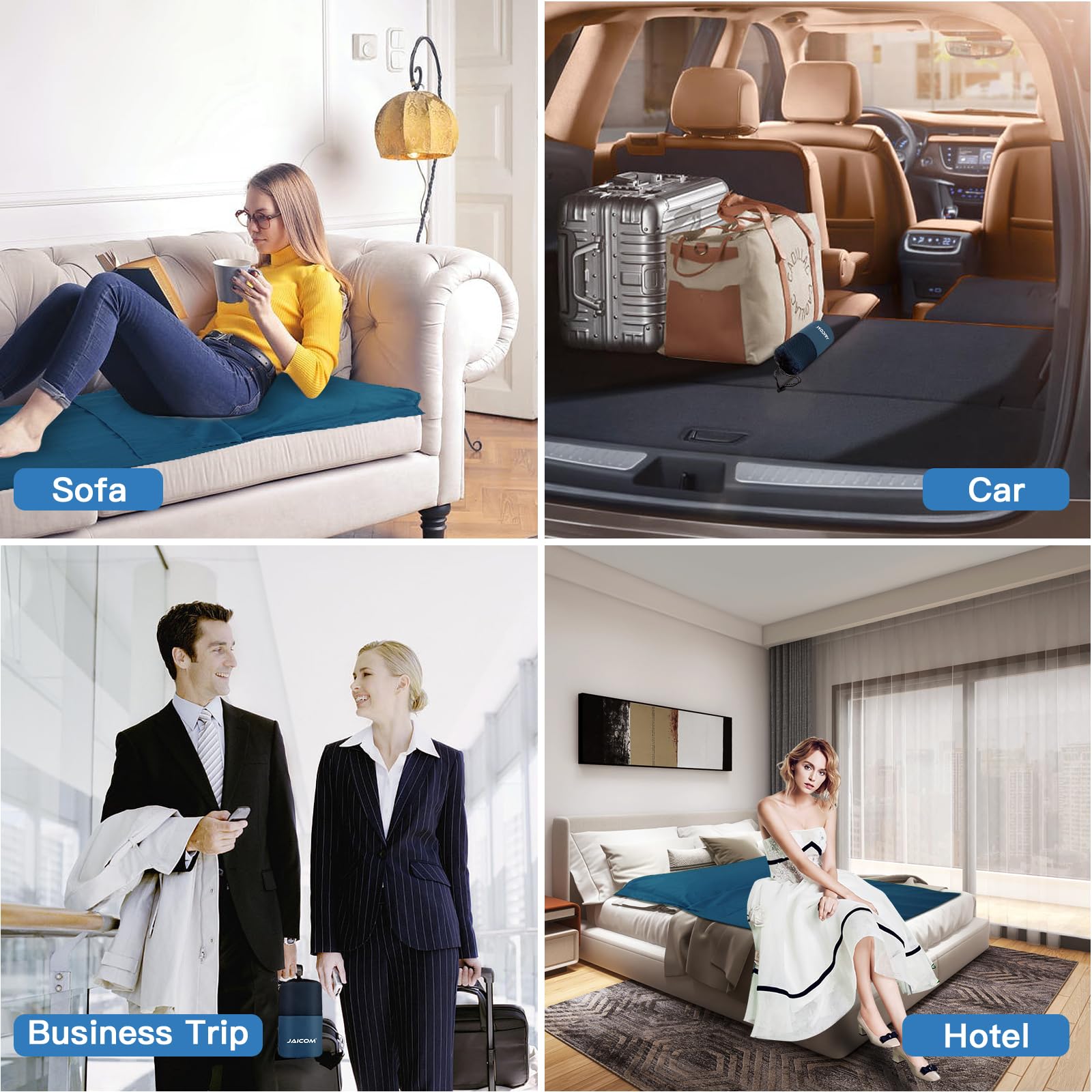 JAICOM Sacco a pelo, lenzuola da viaggio e sacco nanna per adulti, ultraleggero e portatile, ideale per viaggi zaino in spalla, hotel e ostelli, viaggi d'affari, campeggio