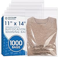 Vista 20 de Spartan Industrial - Bolsas de polietileno transparente autosellantes de 8" x 10" (1000 unidades) con advertencia de asfixia para embalaje