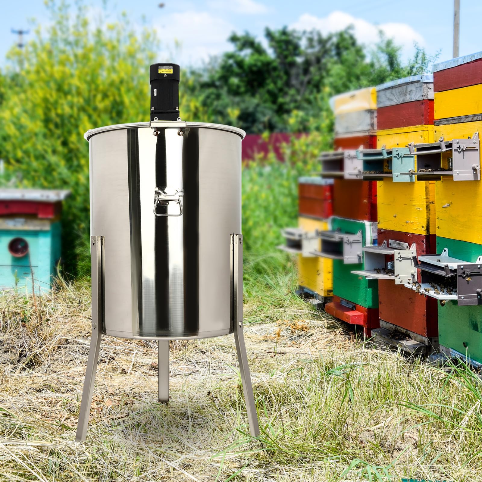 Elektrische Honigschleuder aus 201-Edelstahl Honigseparator für Bienenwaben | Vollautomatische Edelstahl-Honigzentrifuge zur schonenden Honiggewinnung für Hobby- und Profimker.