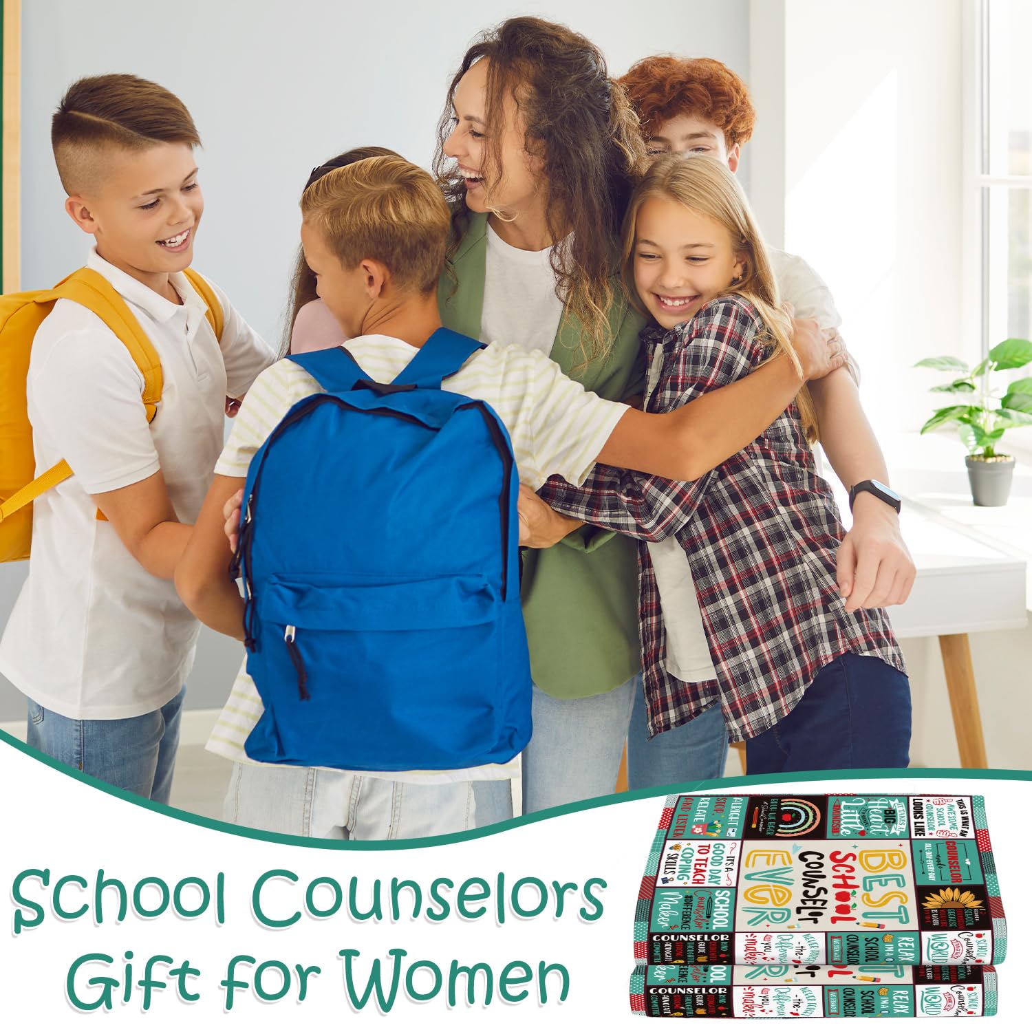 Wxiben School Counselor Gifts for Women - Counselor Appreciation Gift Blanket Guidance School Counselors Thank You Gift for Birthday Christmas Soft Flannel Throw Blanket for Sofa Couch 60 x 50 Inches