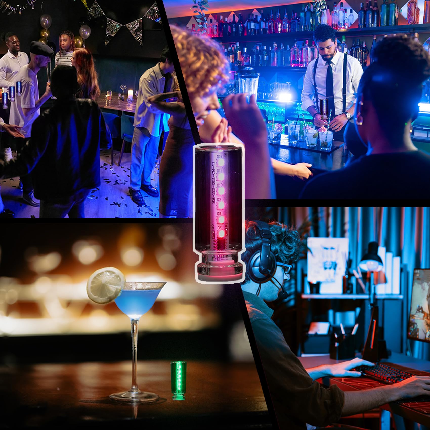 13 in 1 Car USB Night Light Touch Dimmable LED Filament Lamp, USB Interior Car Lights, 13 Modes & 7 Colors, Mini LED Bulb for Car, Camping, Party, Holiday Decoration, Bedroom, Desktop