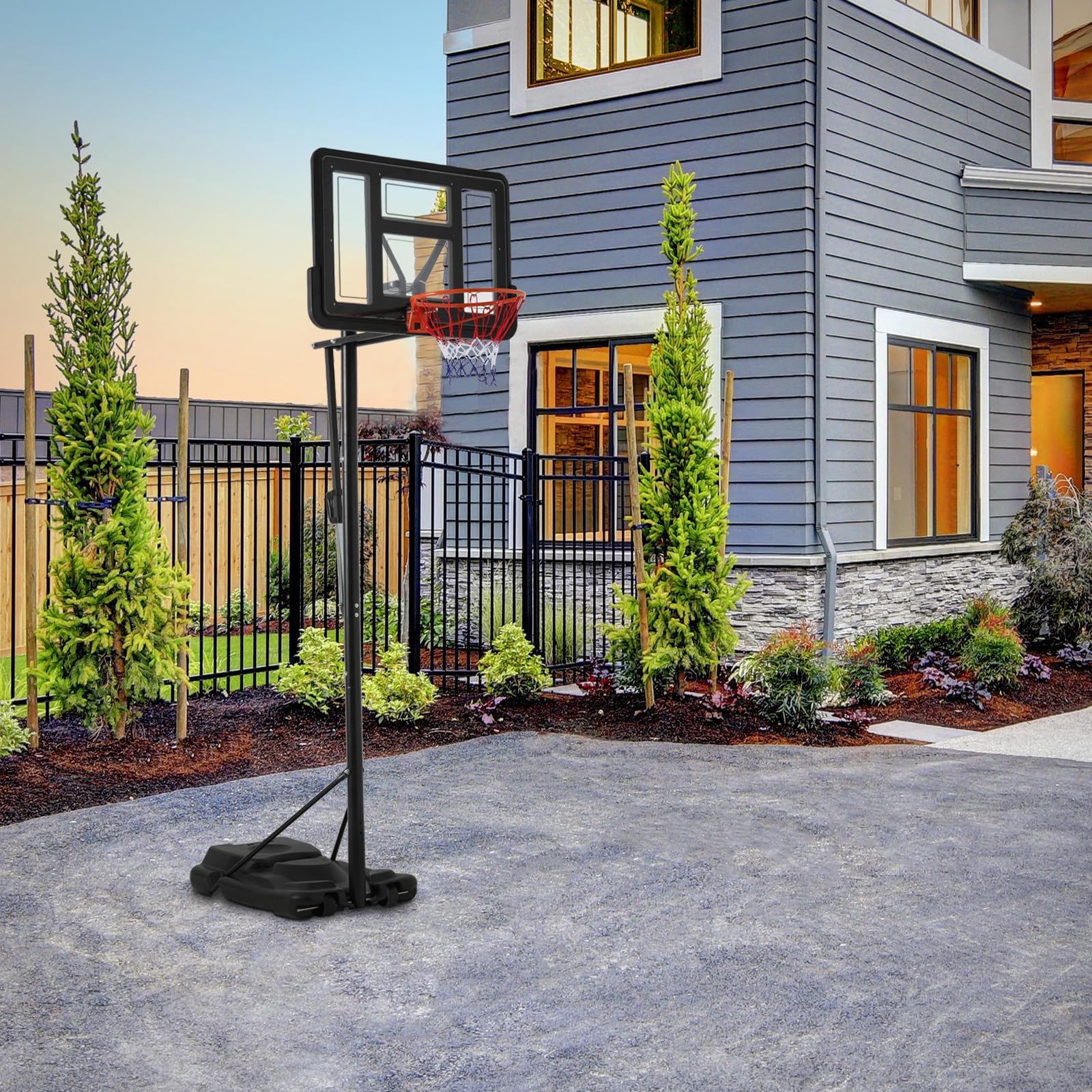 Brute Max Steel-Aluminum In Ground Fixed Height Basketball System Saddle Brown