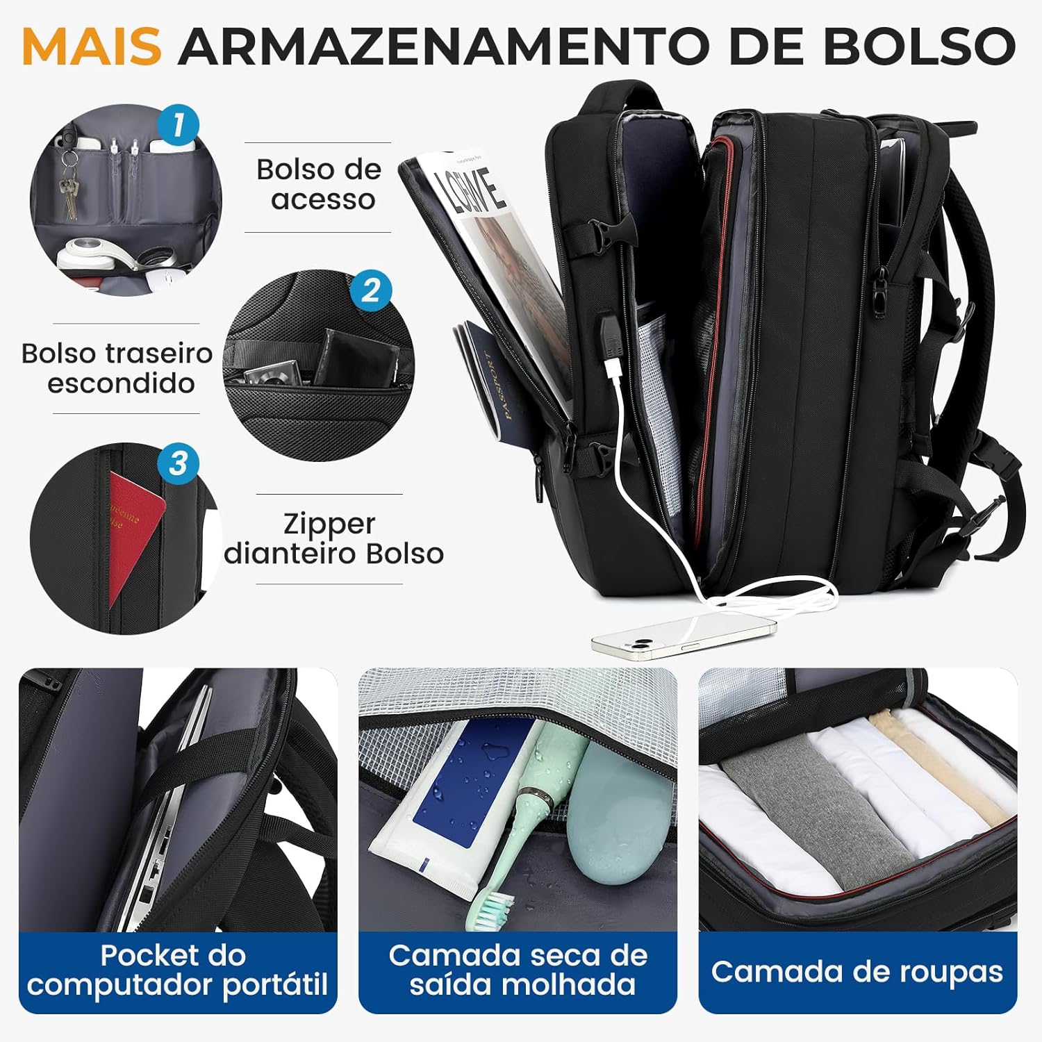 IceSelect Mochila de Viagem Expansivel Grande Masculina Feminina,Mochila Avião para Notebook 17,Executiva,Antifurto,Reforçada,USB,Impermeável,Escolar,Faculdade,Trabalho,Presente em promoção! Veja a oferta e mais achadinhos de Mochilas & Pastas Masculinas 2 Hoje é o melhor dia para comprar IceSelect Mochila de Viagem Expansivel Grande Masculina Feminina,Mochila Avião para Notebook 17,Executiva,Antifurto,Reforçada,USB,Impermeável,Escolar,Faculdade,Trabalho,Presente com aquele preço maroto! Promoção! Aproveite a oferta! 2