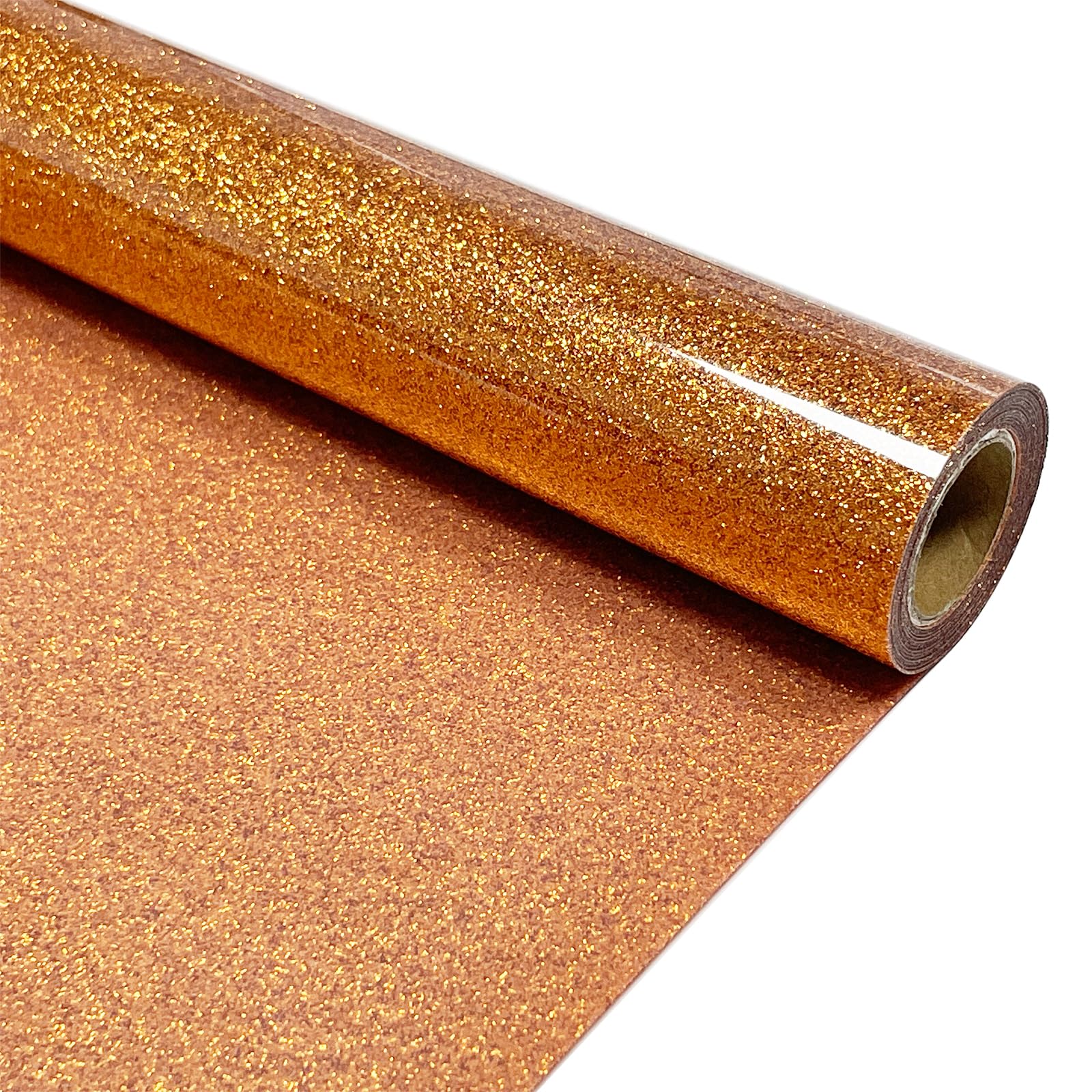 Bronze Glitter Heat Transfer Vinyl 12" x 5 ft HTV for Shirts, Glitter HTV for All Cutter Machine - Easy to Cut &amp; Weed for Heat Vinyl Design (Cooper)