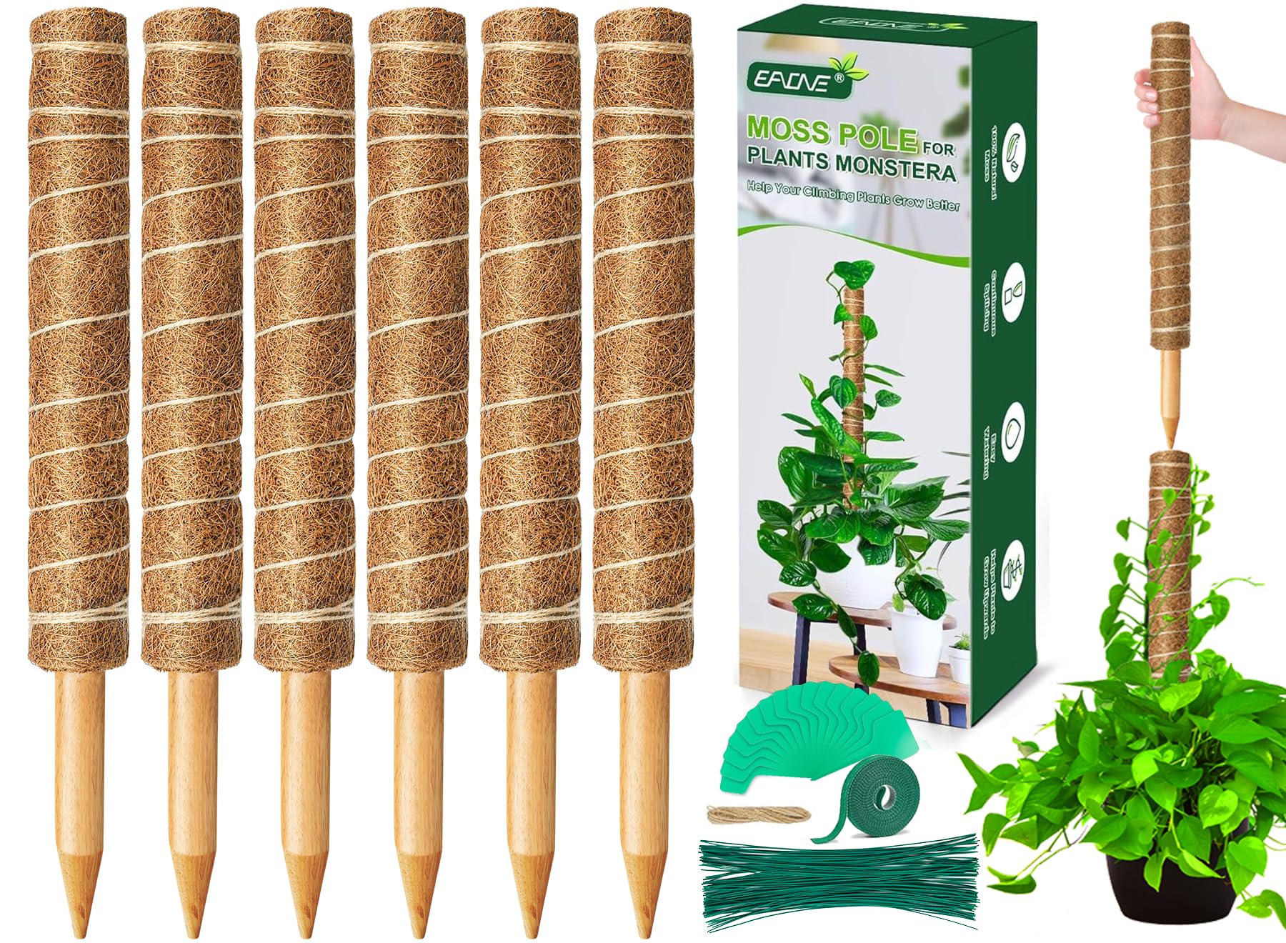 EAONE 126 Inch Stackable Moss Pole