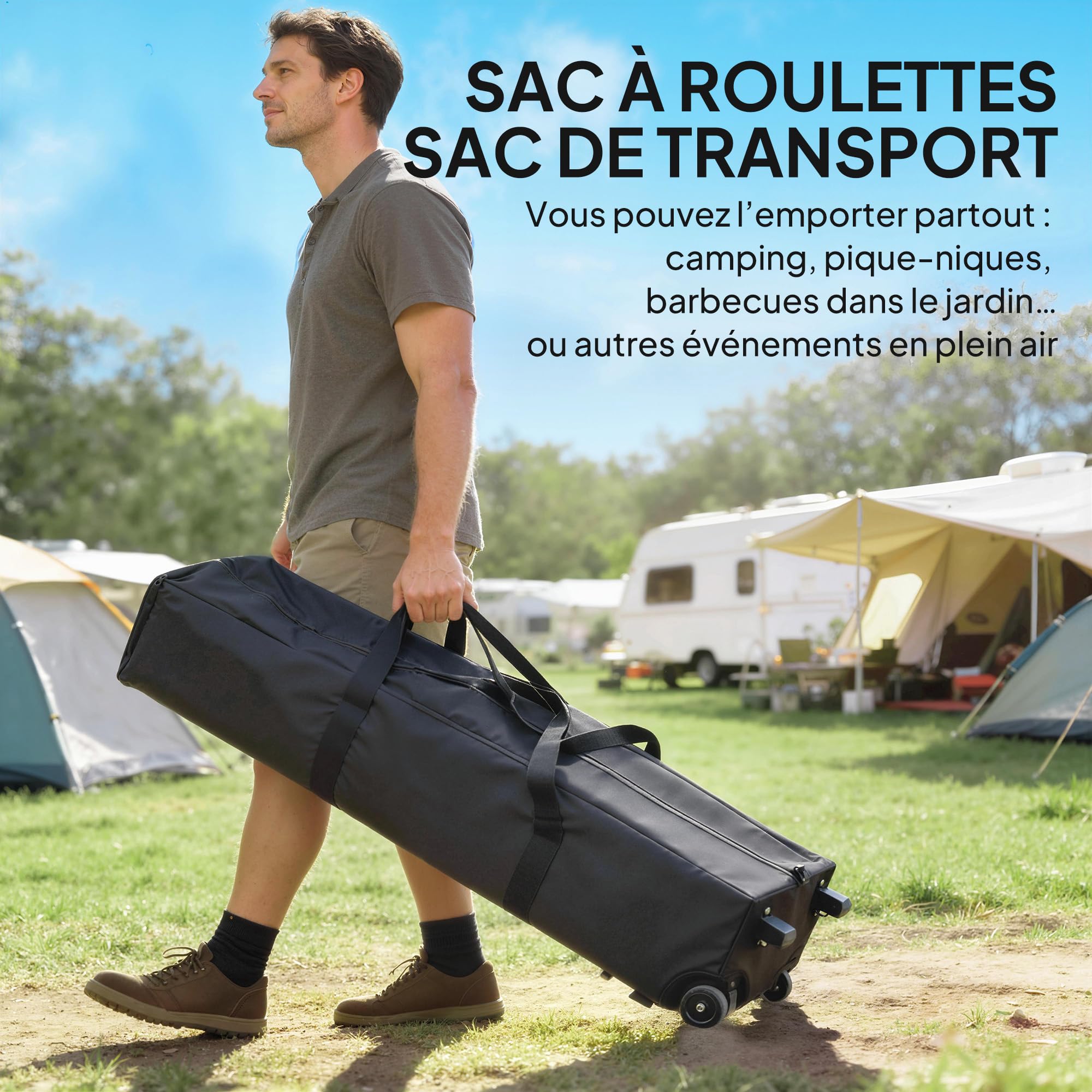 Outsunny Tonnelle de Jardin Pop-Up Pliante Anti-UV 30 + 3 x 3 m Gris Foncé | Tonnelle Barnum, Tente de Réception, avec Fenêtres, Parois Latérales, Sac de Transport, Sacs de Sable