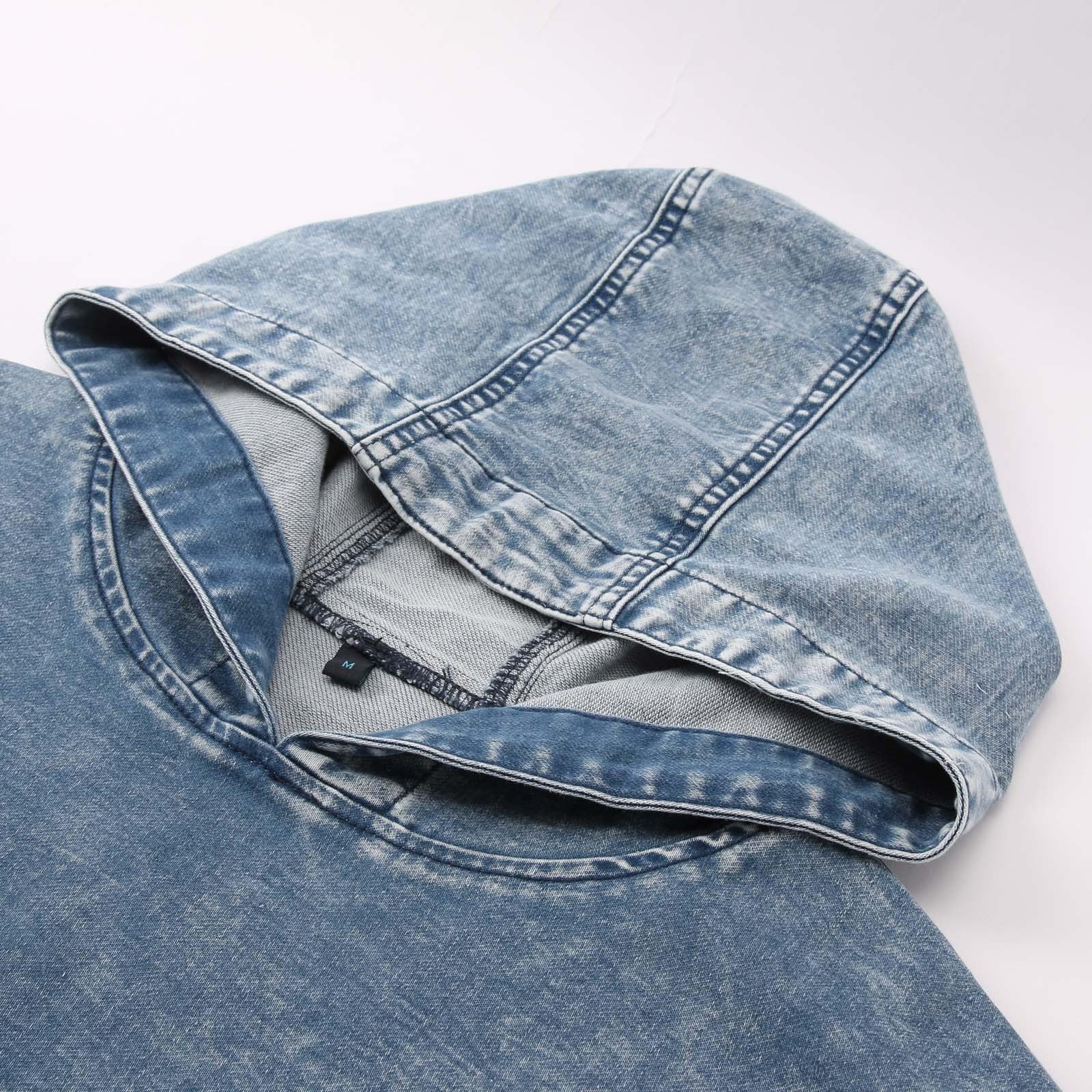 Sudadera Vaquera con Capucha, Holgada, Elegante, Informal y versátil