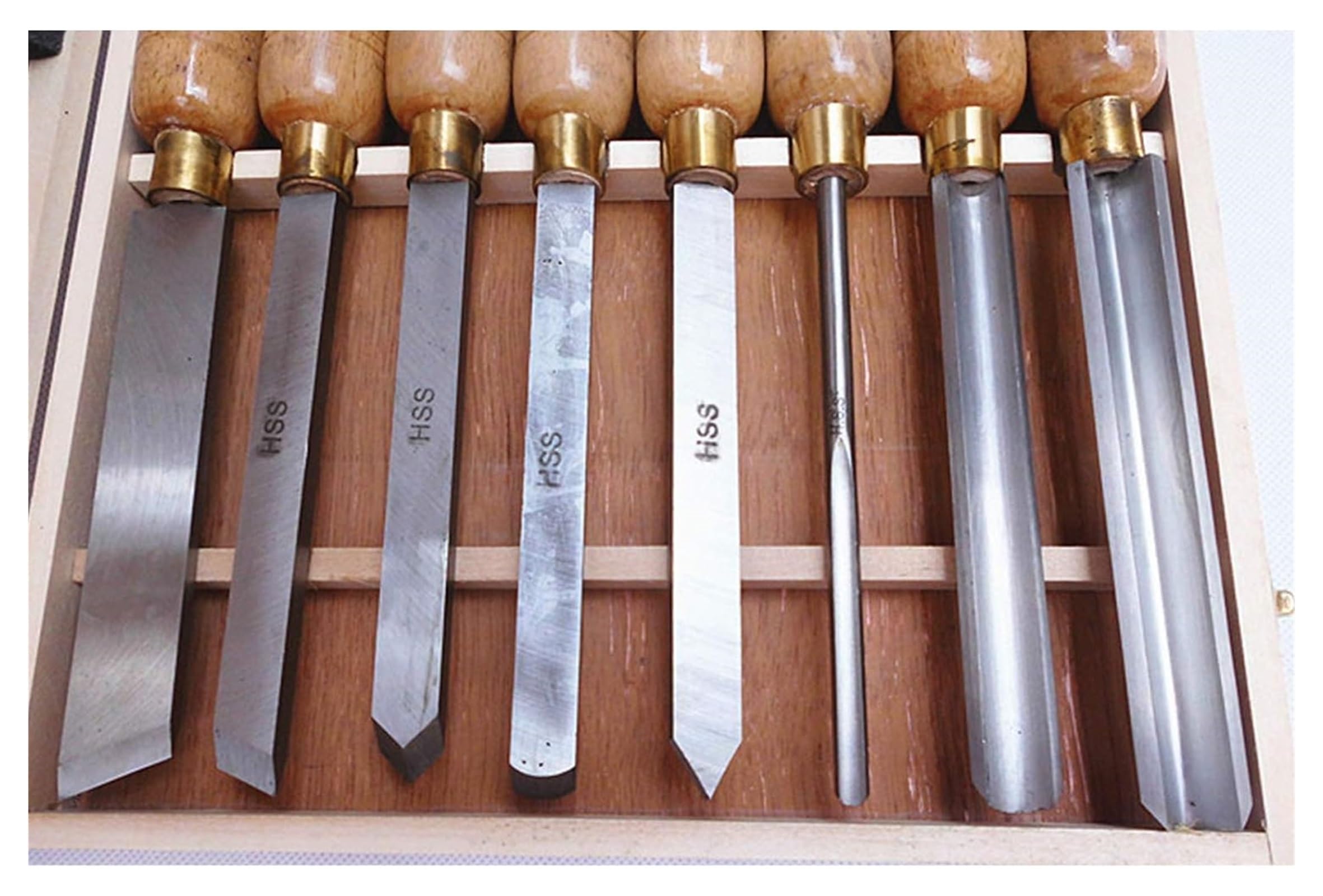 Juego de cinceles para torneado de Madera 8 Piezas para Cortar y tallar Madera Hojas de Acero HSS Herramientas de torneado de Madera Juego de cinceles para,