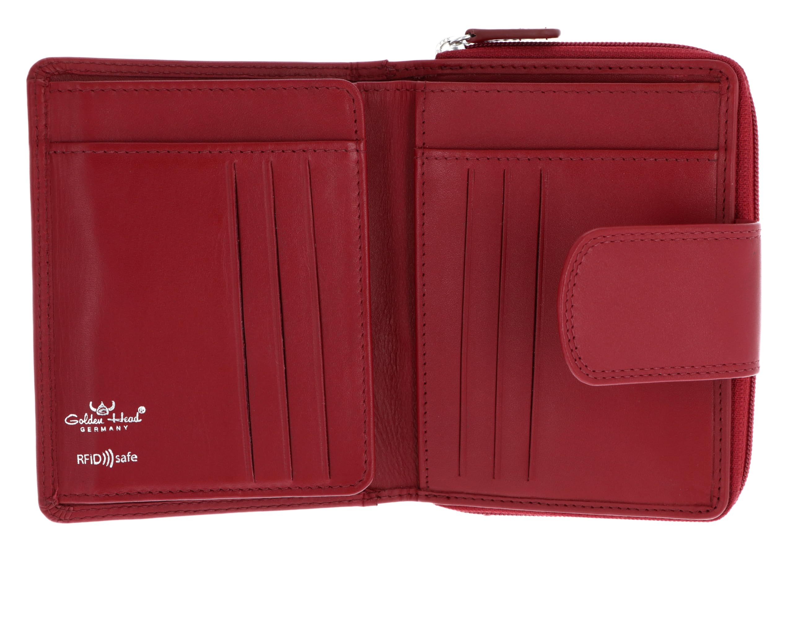 Golden Head Leder Geldbörse Polo RFID Protect RV-Börse 3331 Rot dunkelrot