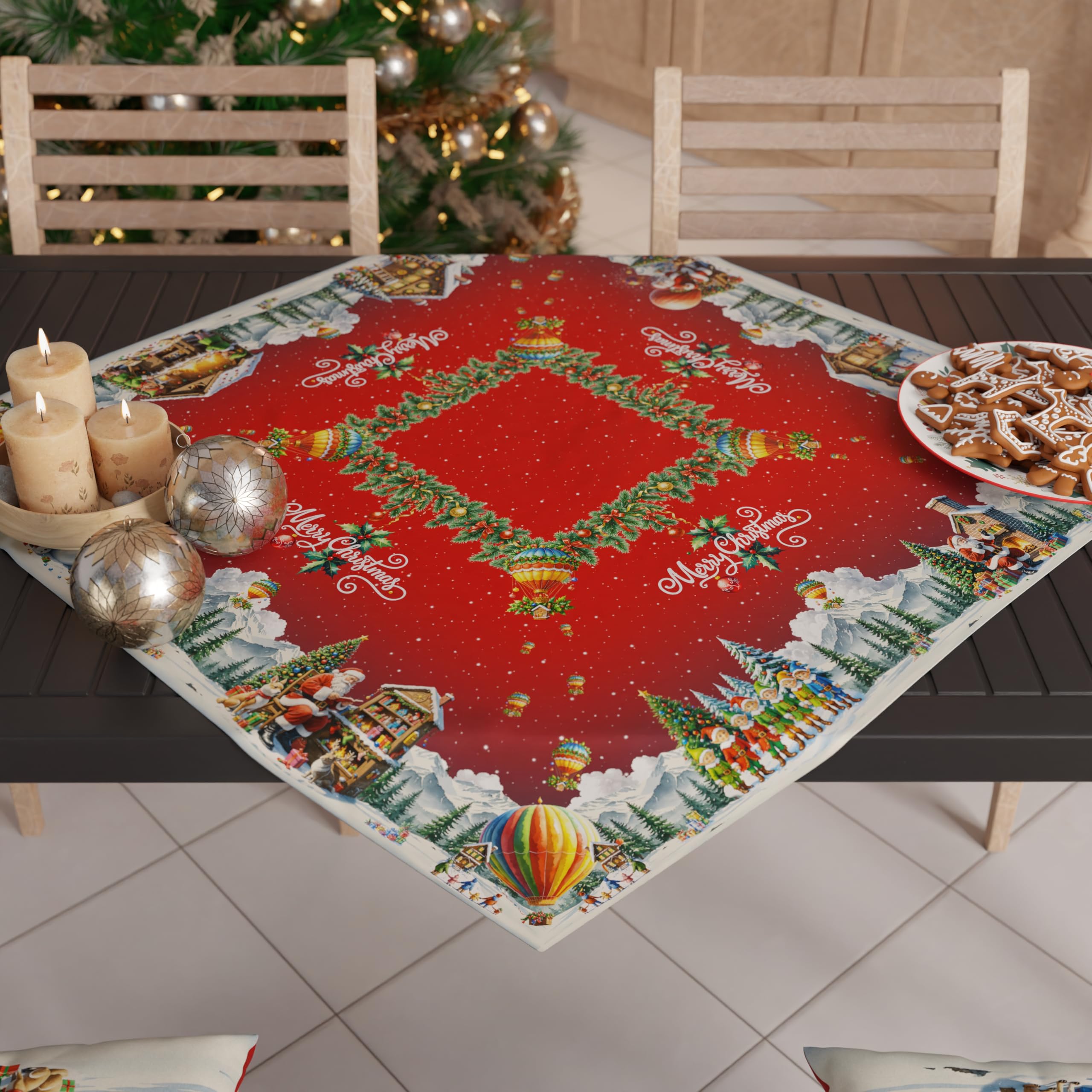 PETTI Artigiani Italiani - Camino de Mesa Navideño 140x40 cm, Camino de Mesa Navidad para Cocina, Decoración Navideña para Mesa, Camino de Mesa Elegante Tartan, 100% — view 88