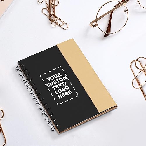 Miniatura 6 de DISCOUNT PROMOS Cuadernos de espiral ecológicos personalizados con bolígrafos, juego de 100, perfectos para regalo del día de la madre, paquete a