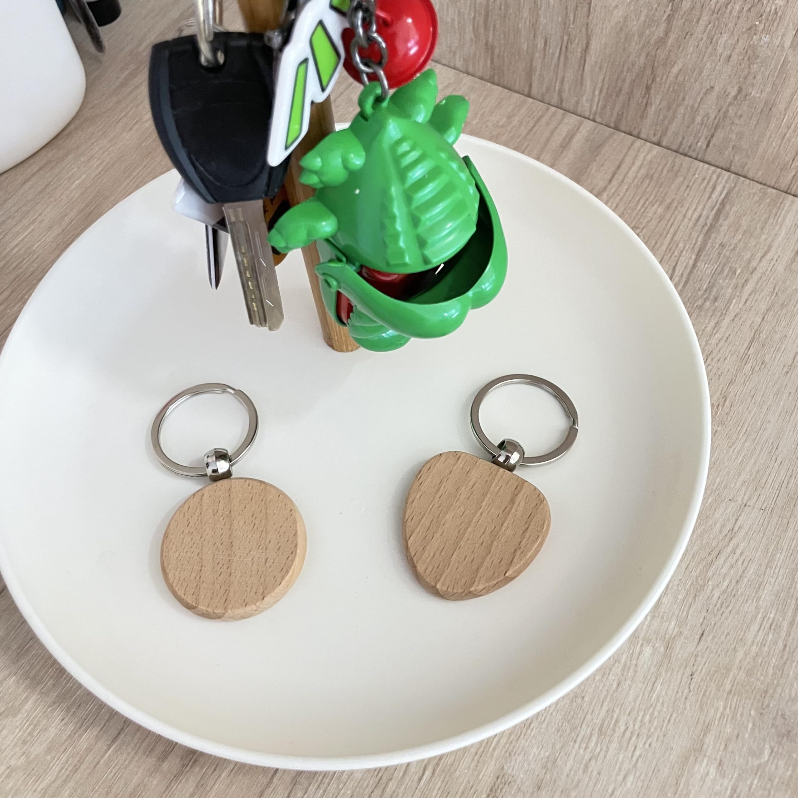 100 Tondelli In Legno Grezzi Per Incisioni - Diametro 3.17cm, Spessore 0.7cm, Non Finiti - Foto 6