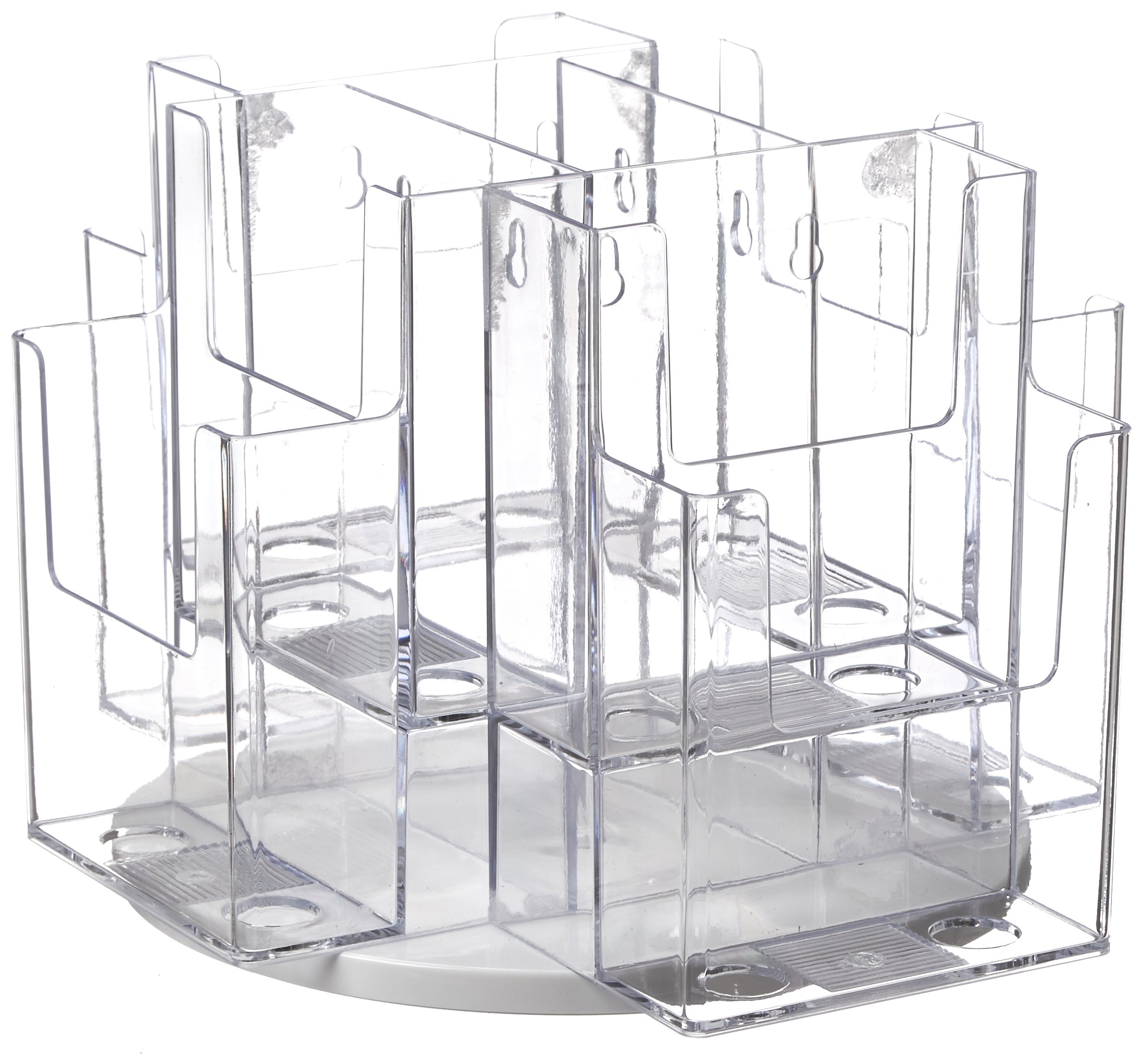 Azar Displays 252805 8-Pocket Tri-Fold Brochure Counter Display Revolves on a 9" Base