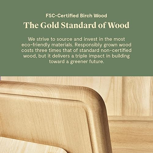 Miniatura 6 de Caraway Juego de tablas de cortar de 4 piezas, juego de tablas de cortar de madera, hechas de madera de abedul certificada FSC, aceite mineral y