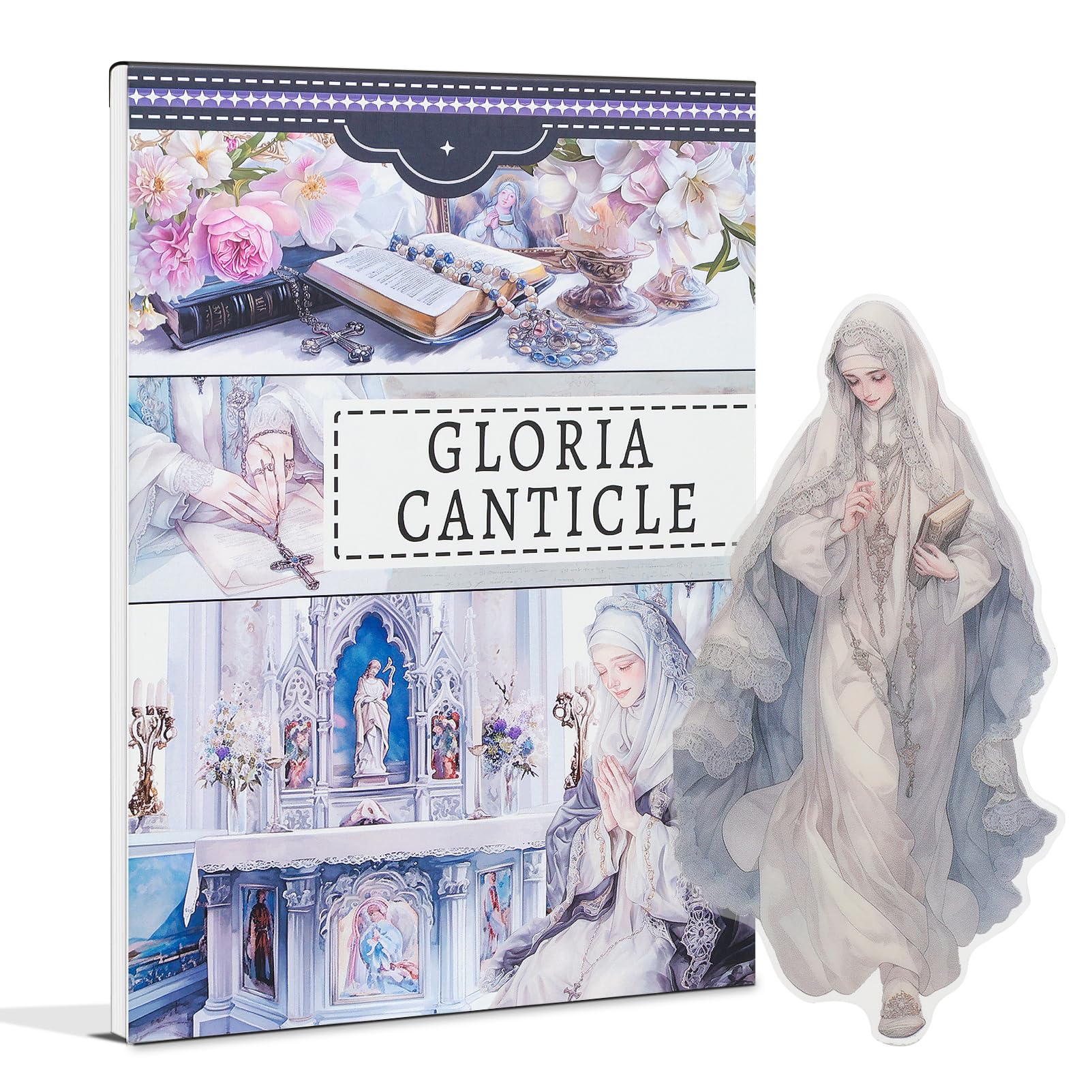 Snylcce Gloria Canticle Sticker Book A5, 20 Sheets PET Stickers - Vintage Journaling Stickers, Ephemera Sticker Book Pre Cut, Junk Journal Supplies, Planner