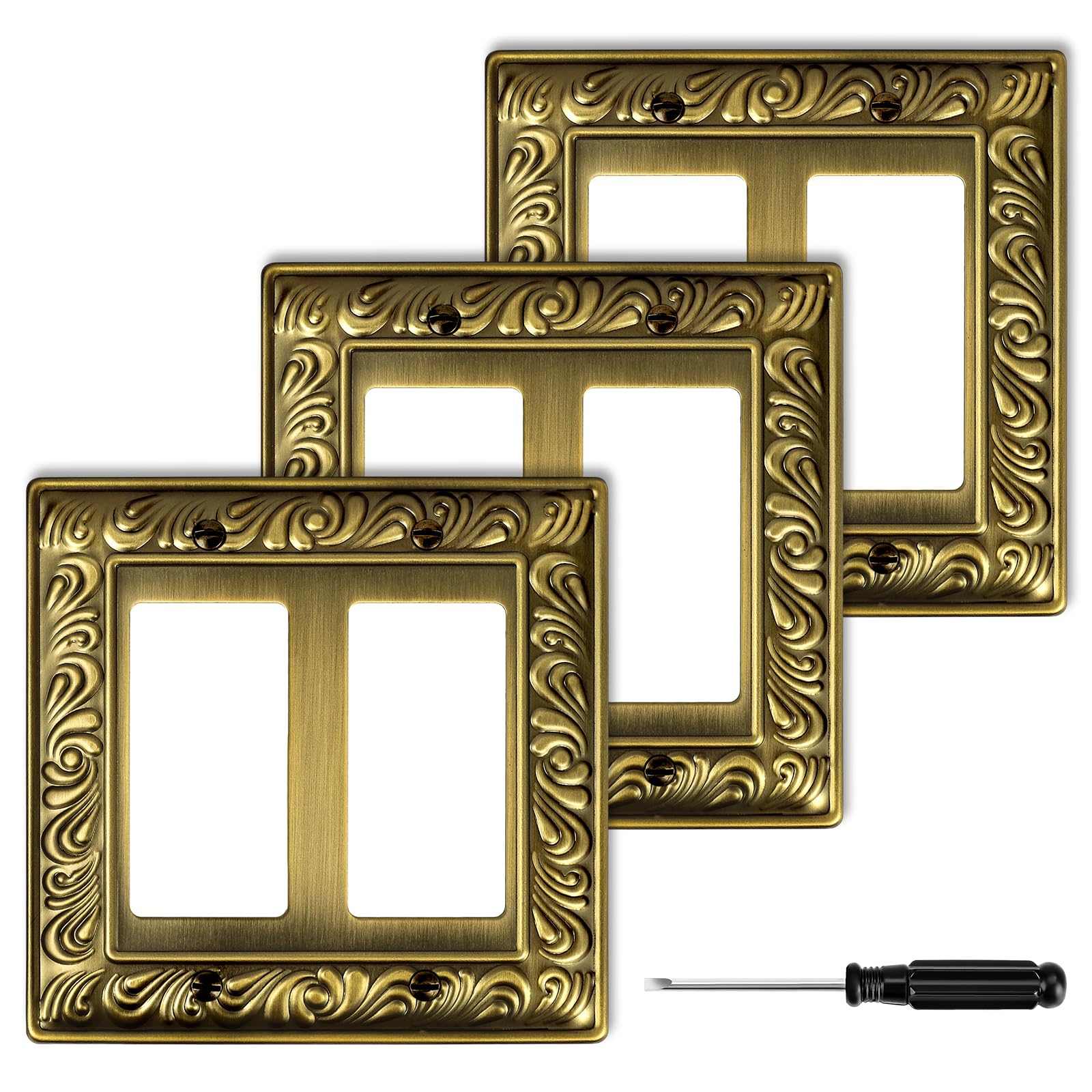 Ranweydi Antique Brass 2-Gang