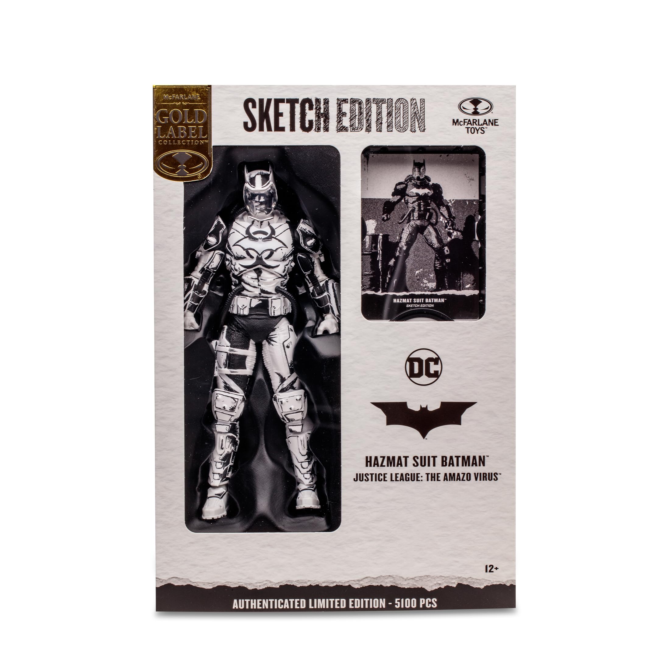 McFarlane DC Multiverse Batman con Hazmat Suit, Figura articulada con Traje edición dibujante de 17 cm en Caja Exclusiva, Base y Tarjeta Coleccionable, Fans coleccionistas, +12 años, Bizak (64387047)