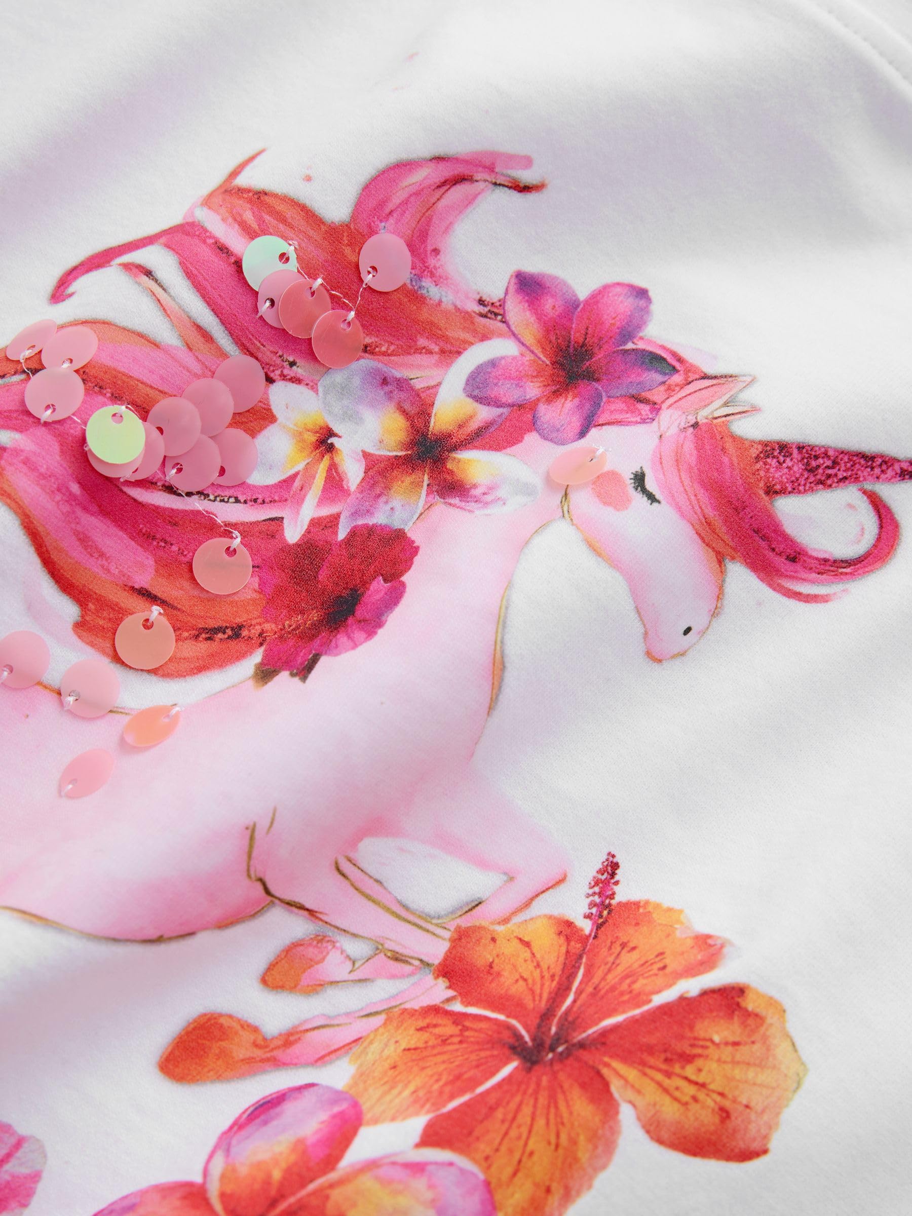 NEXT Niñas Pack de 4 Camisetas con Lentejuelas y Unicornio