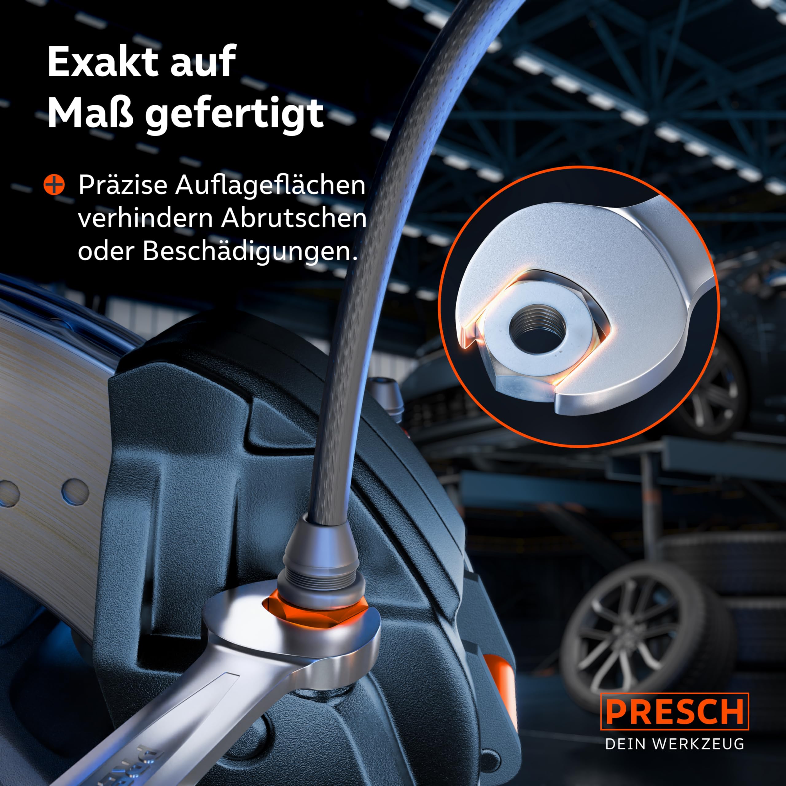PRESCH Ratschenschlüssel Set 12tlg. (6-19mm) inkl. Tasche - Minimaler Rückholwinkel (Bis zu 4°, 90 Zähne) - Robuste, präzisionsgefertigte Ringratschenschlüssel