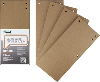 D.RECT 50er Pack Karton-Trennstreifen 10,5x23,5cm Trennlaschen Trennblätter Register-Trenner Ordner Register 300g/m² Kraftpapier