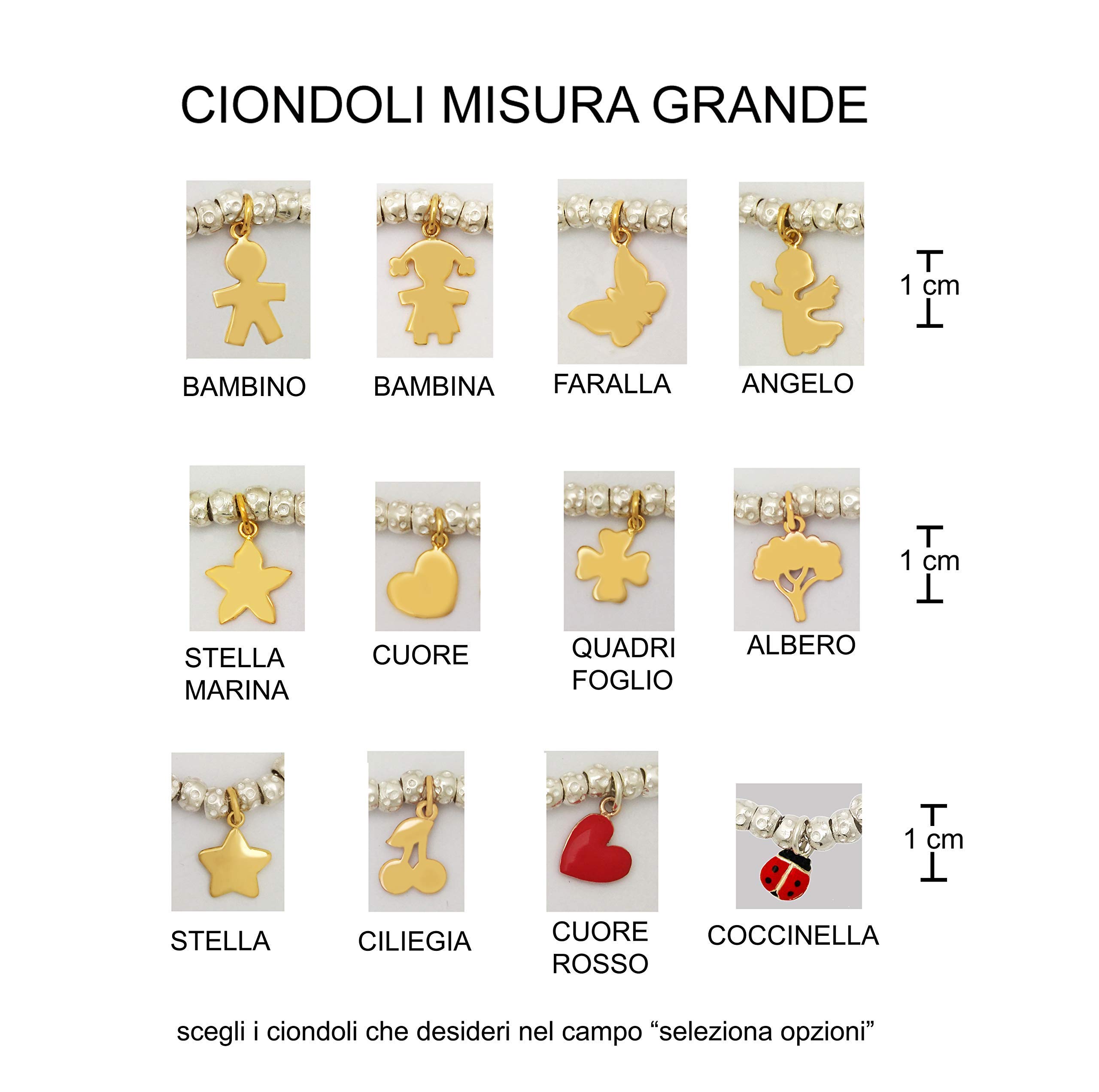 ViMon gioielli,BRACCIALE GRANELLI PEPITE MARTELLATE in ARGENTO 925,possibilità di scelta tra vari ciondoli charms.LUNGHEZZA SU MISURA.