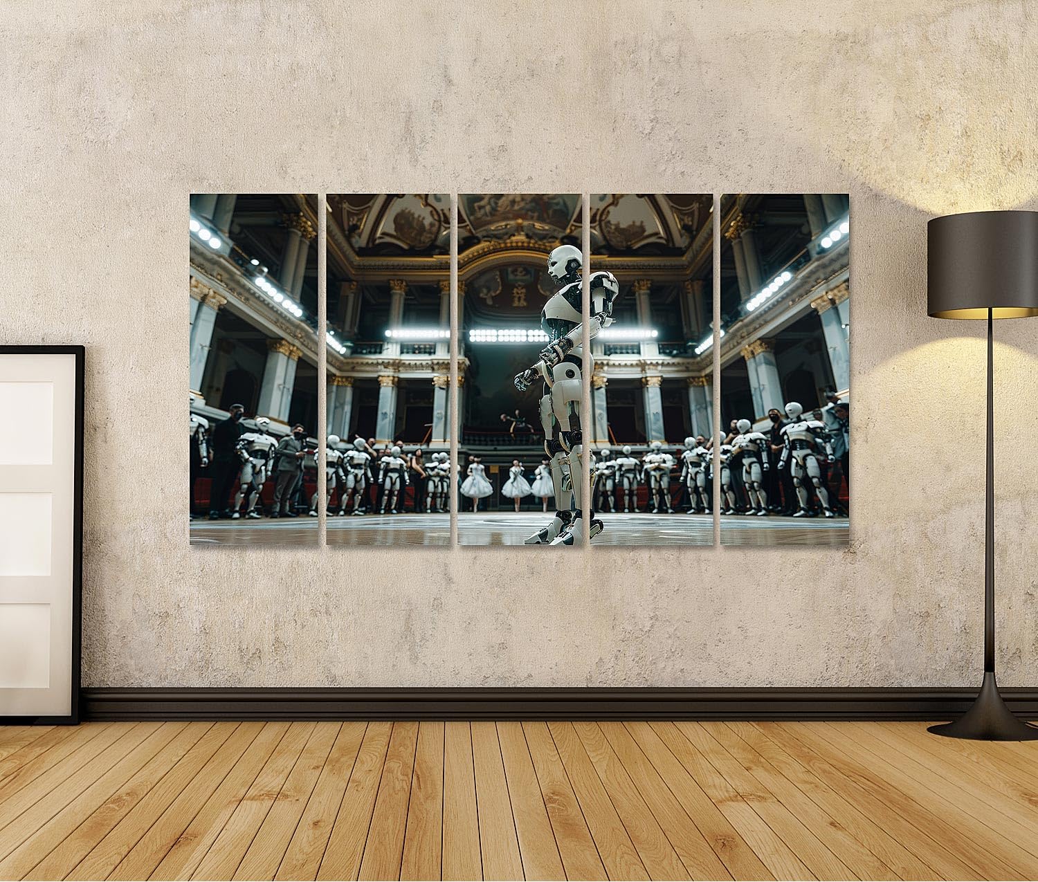 islandburner Quadro su tela robot balletto in magnifico teatro dell'opera per soggiorno, amanti dell'arte, negozio di musica, immagini murali poster